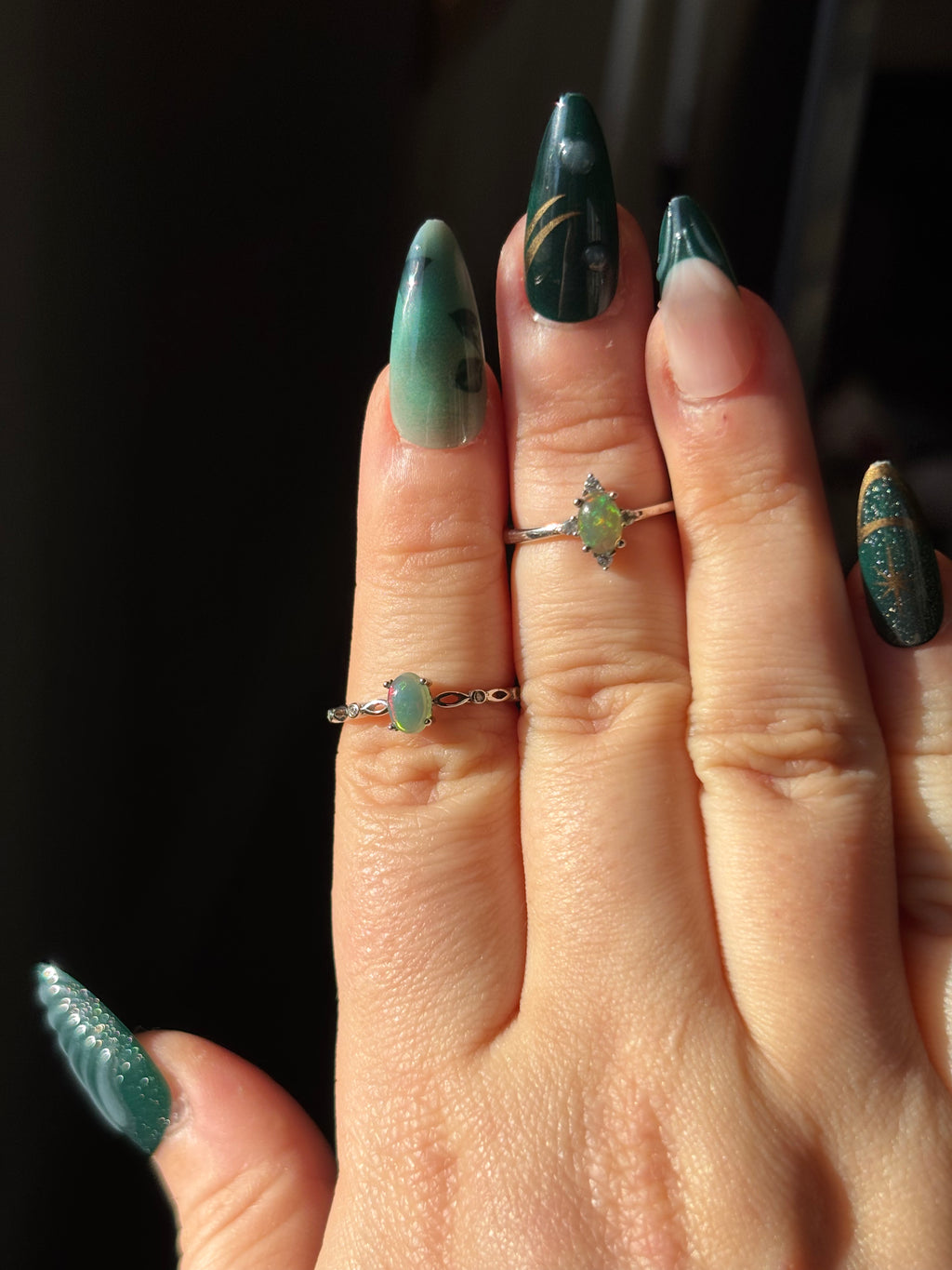 Ring - green opal