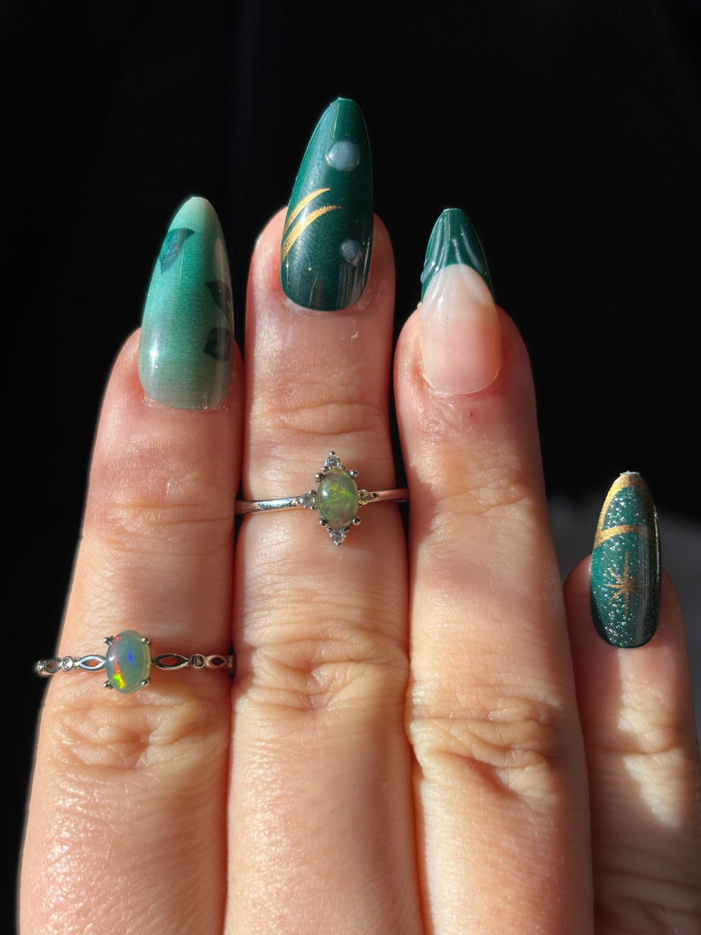 Ring - green opal