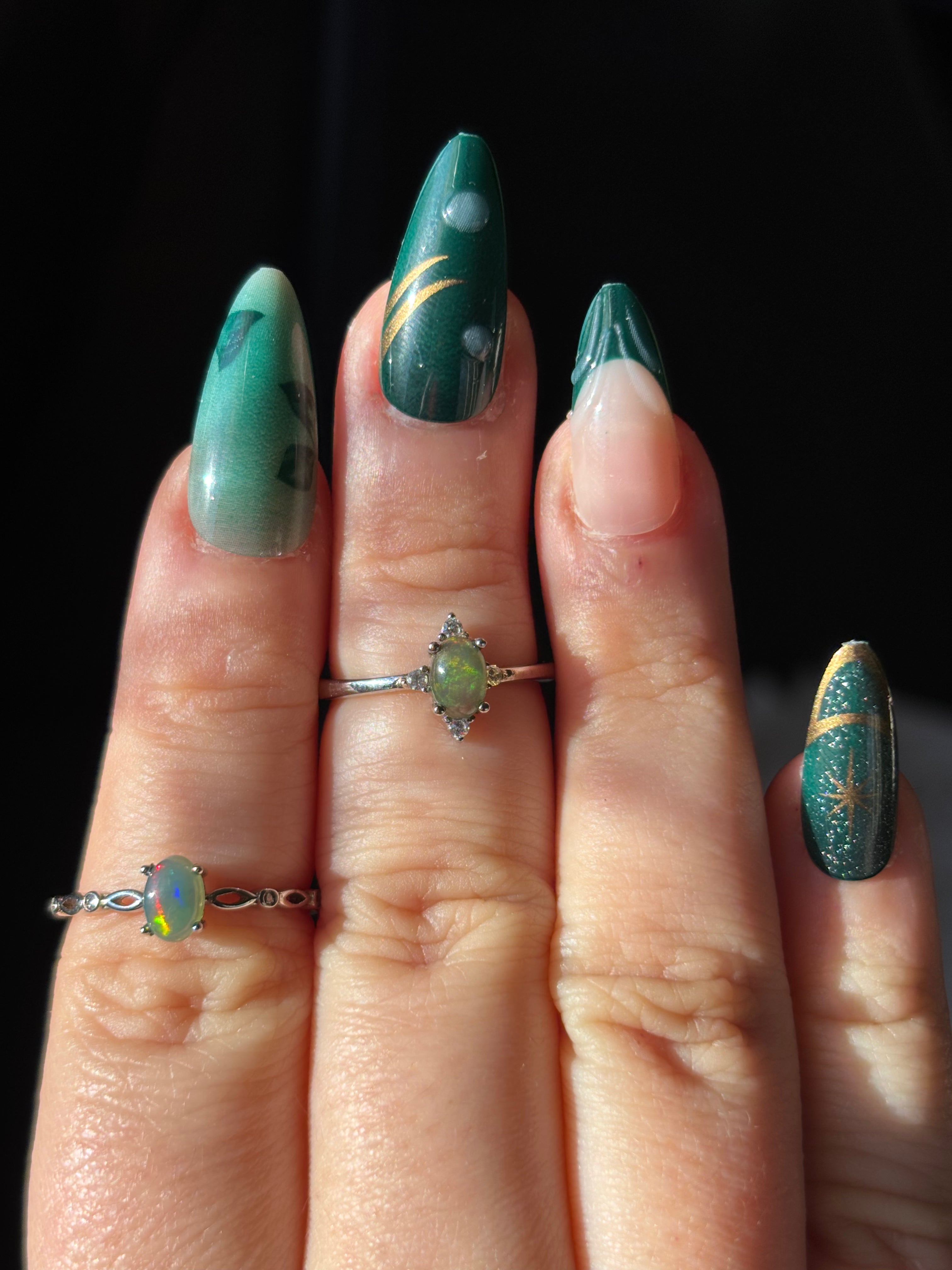 Ring - green opal