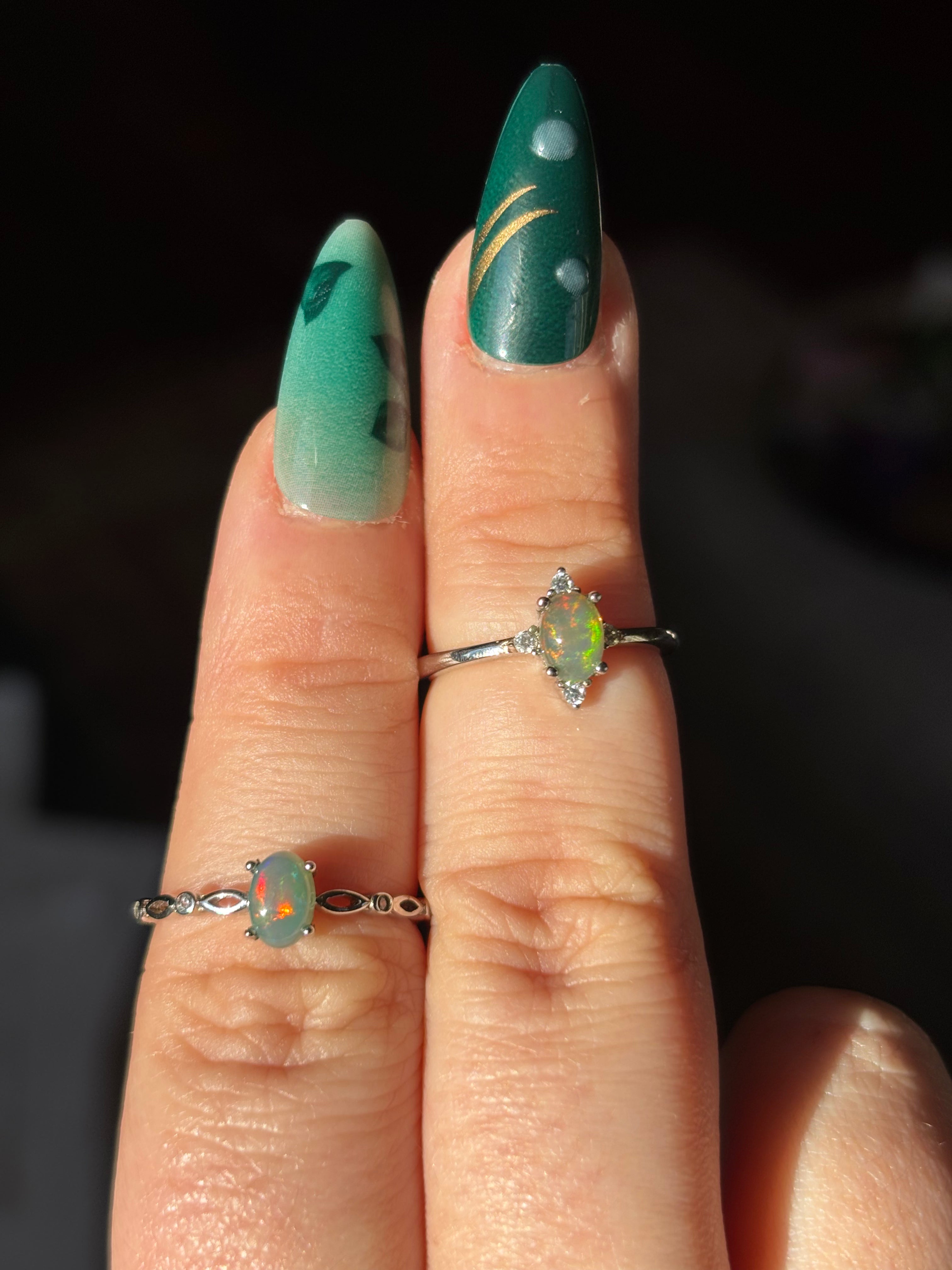 Ring - green opal