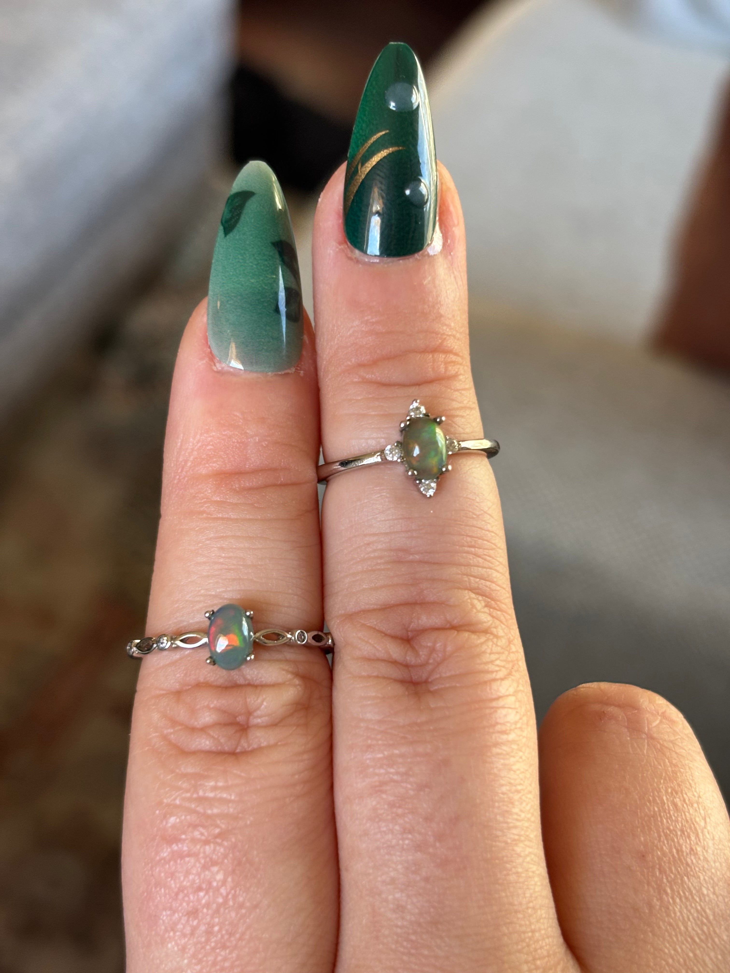 Ring - green opal