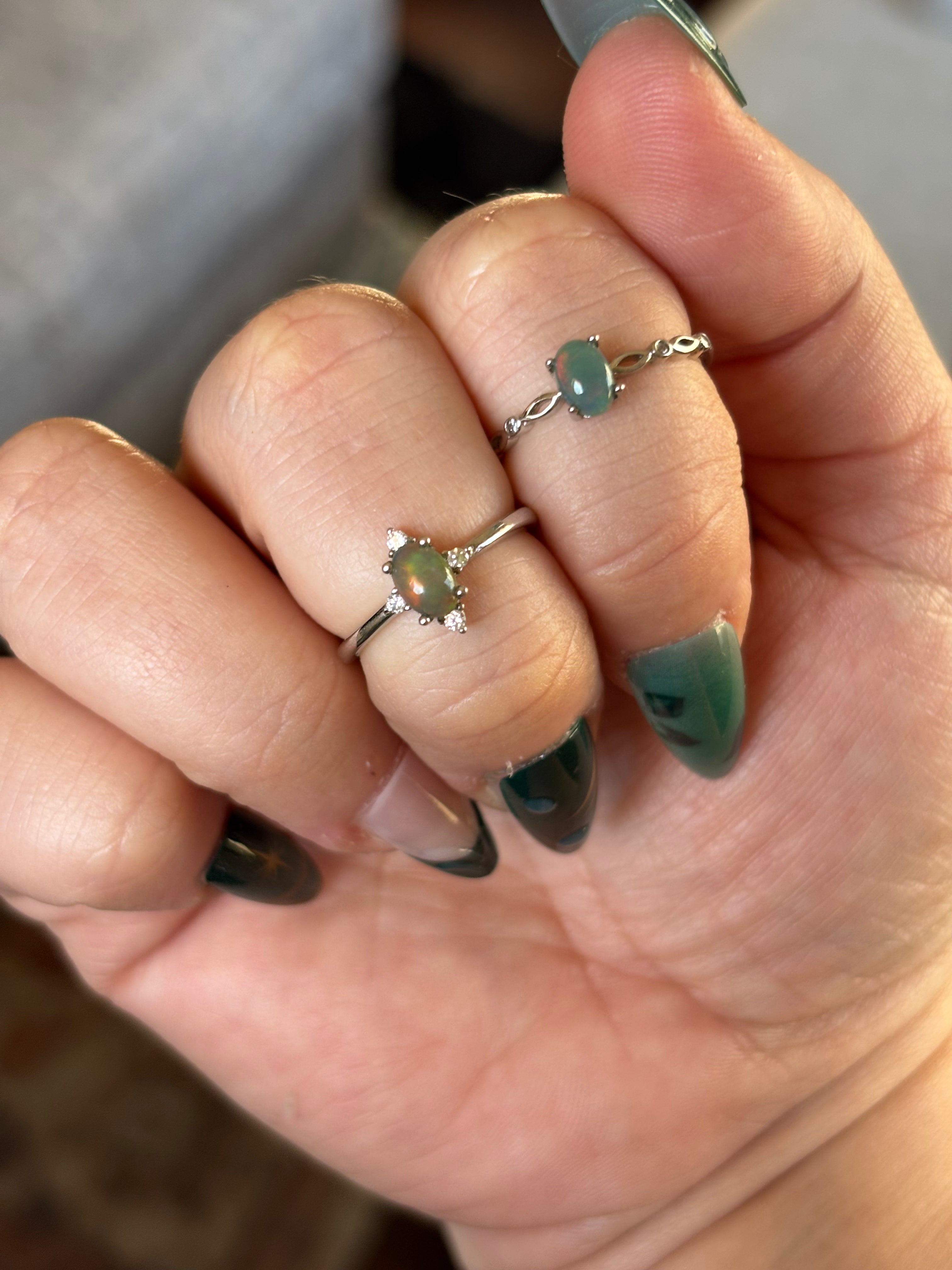 Ring - green opal
