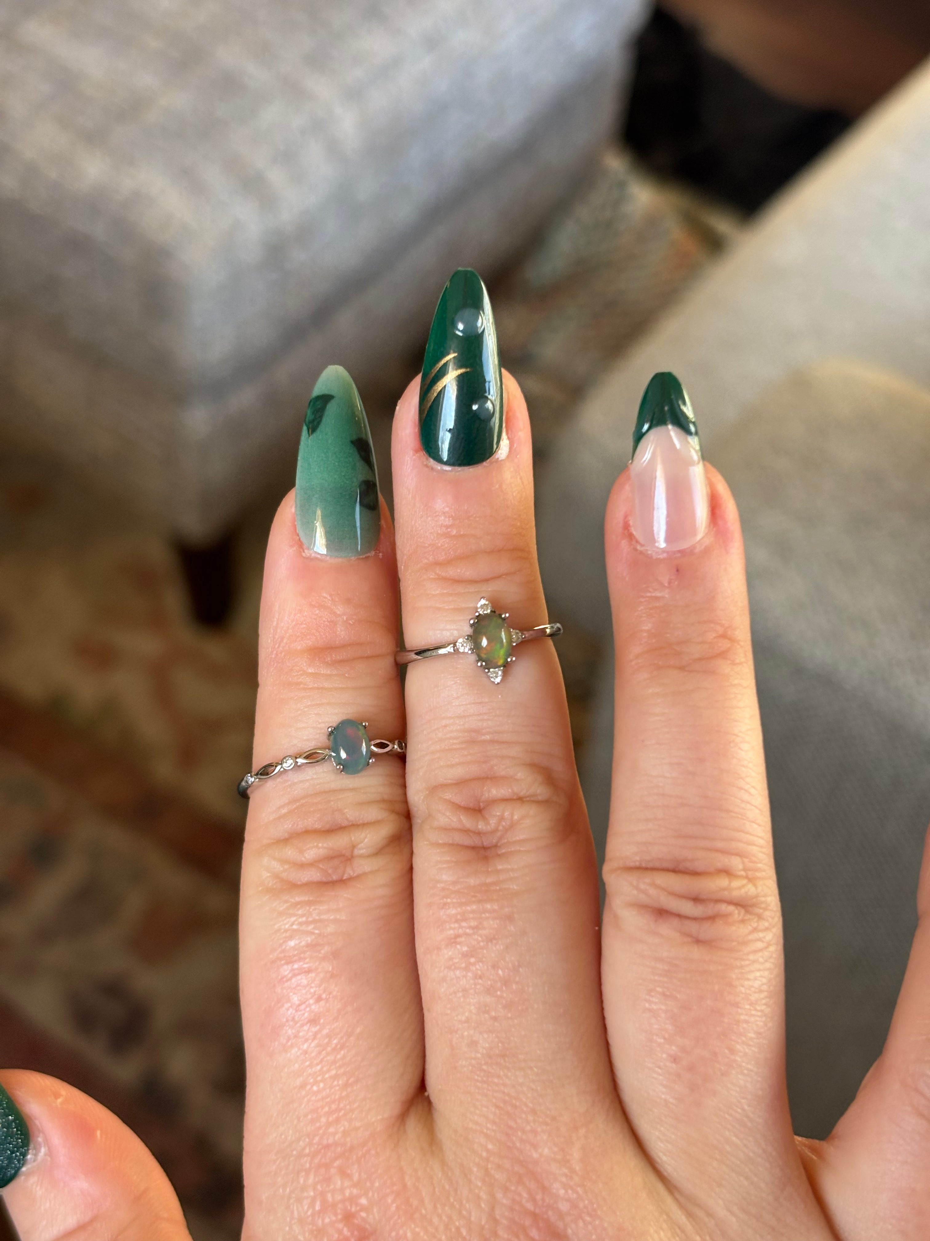 Ring - green opal