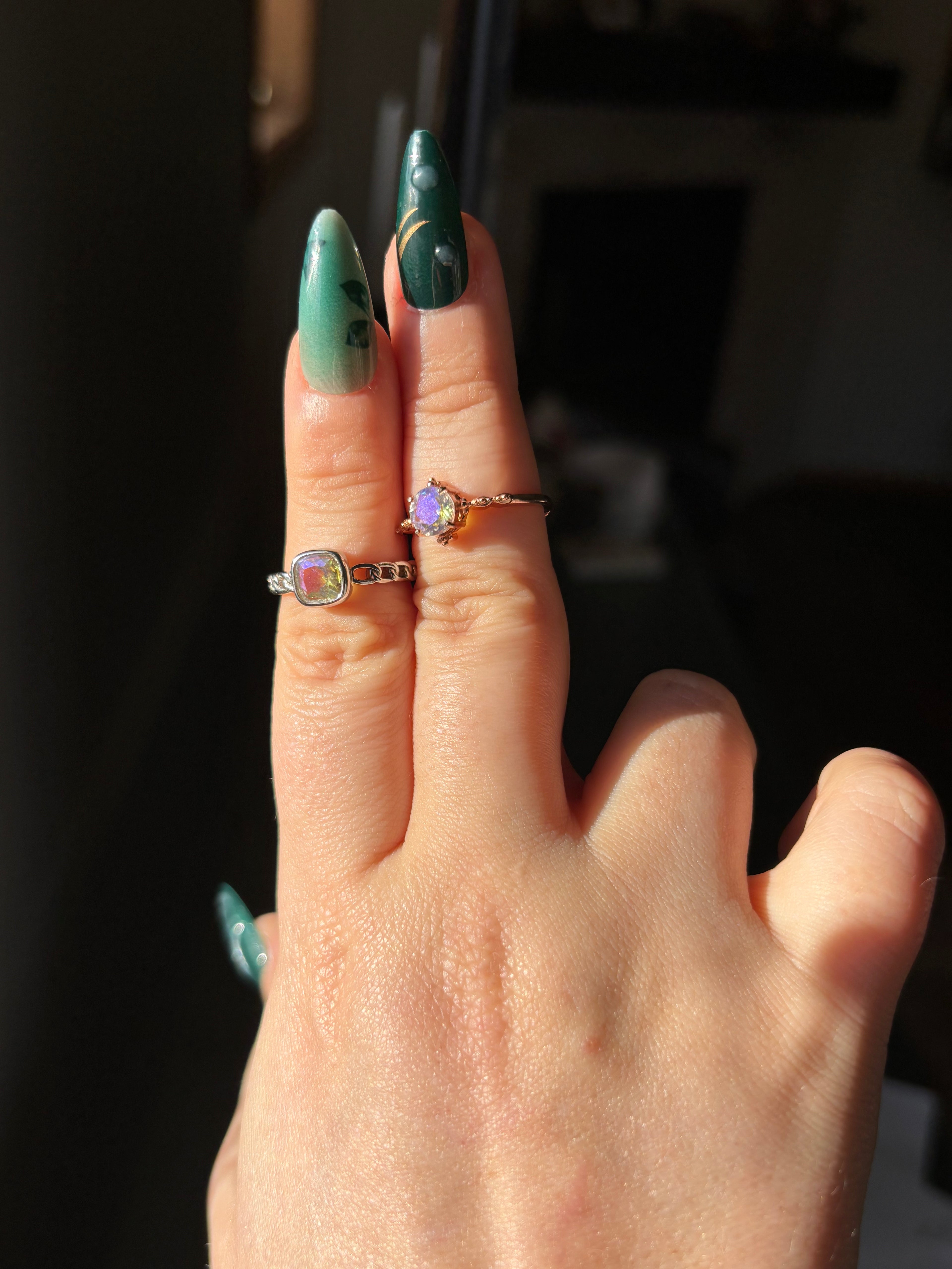 Ring - aura quartz