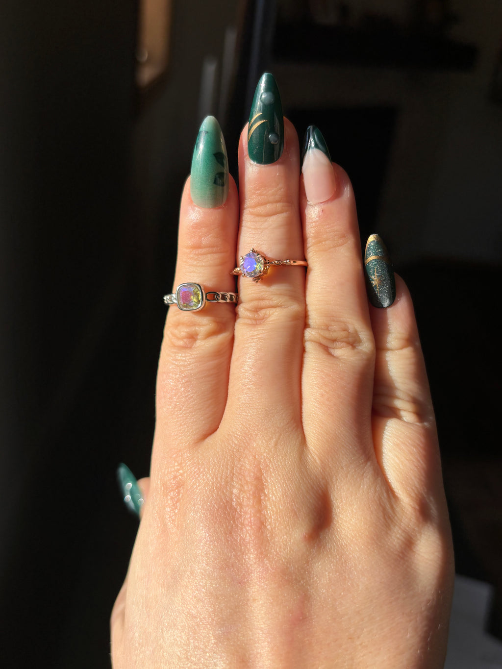 Ring - aura quartz