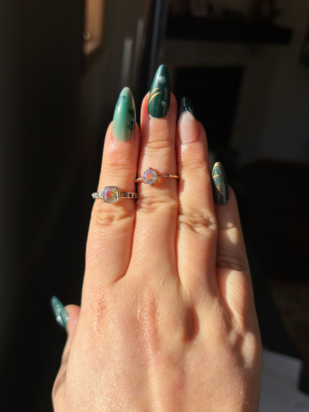 Ring - aura quartz