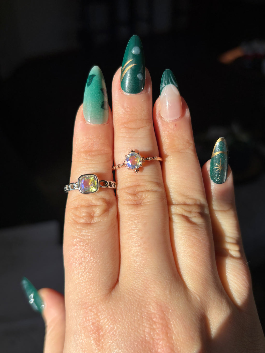 Ring - aura quartz