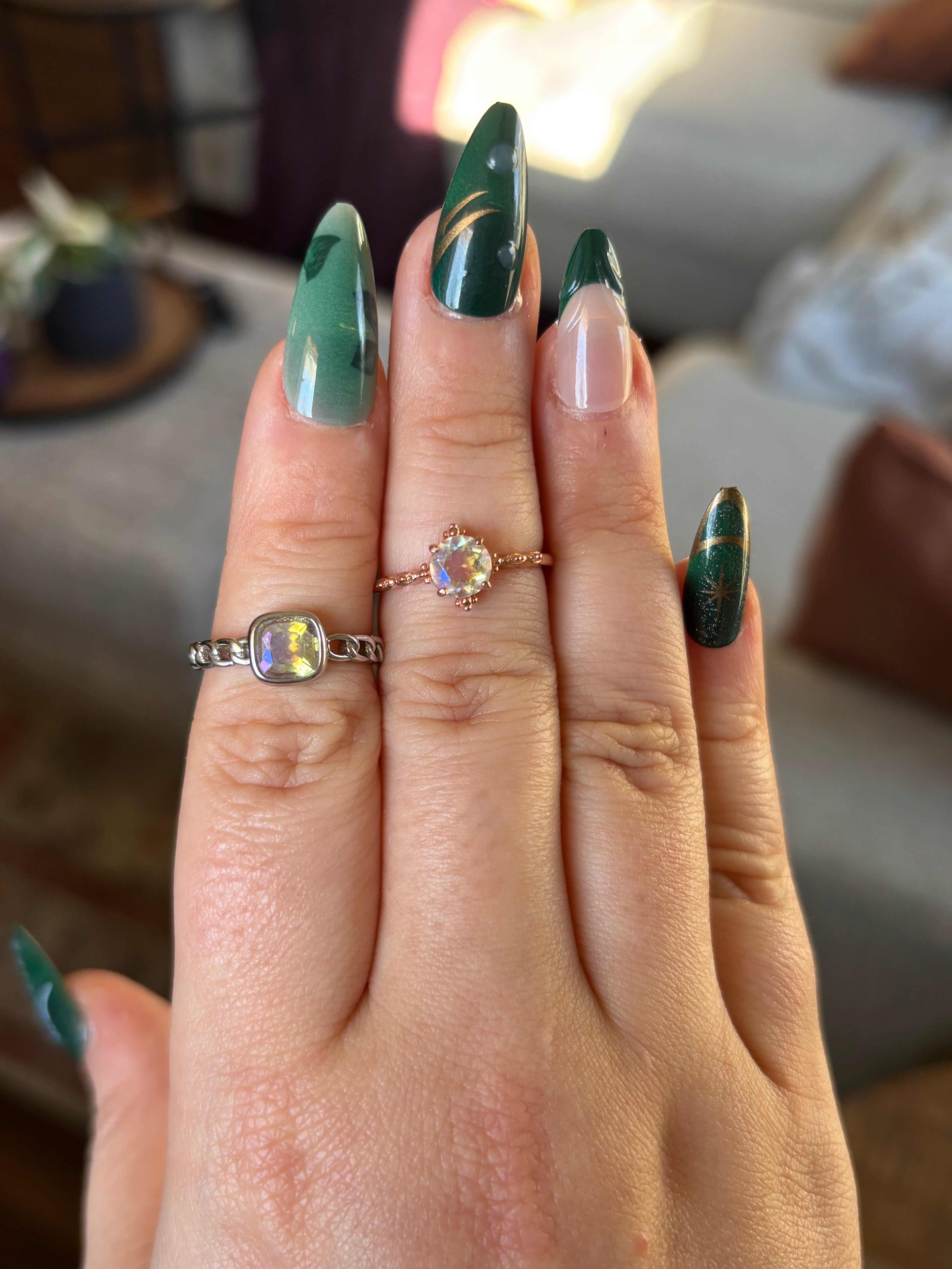 Ring - aura quartz