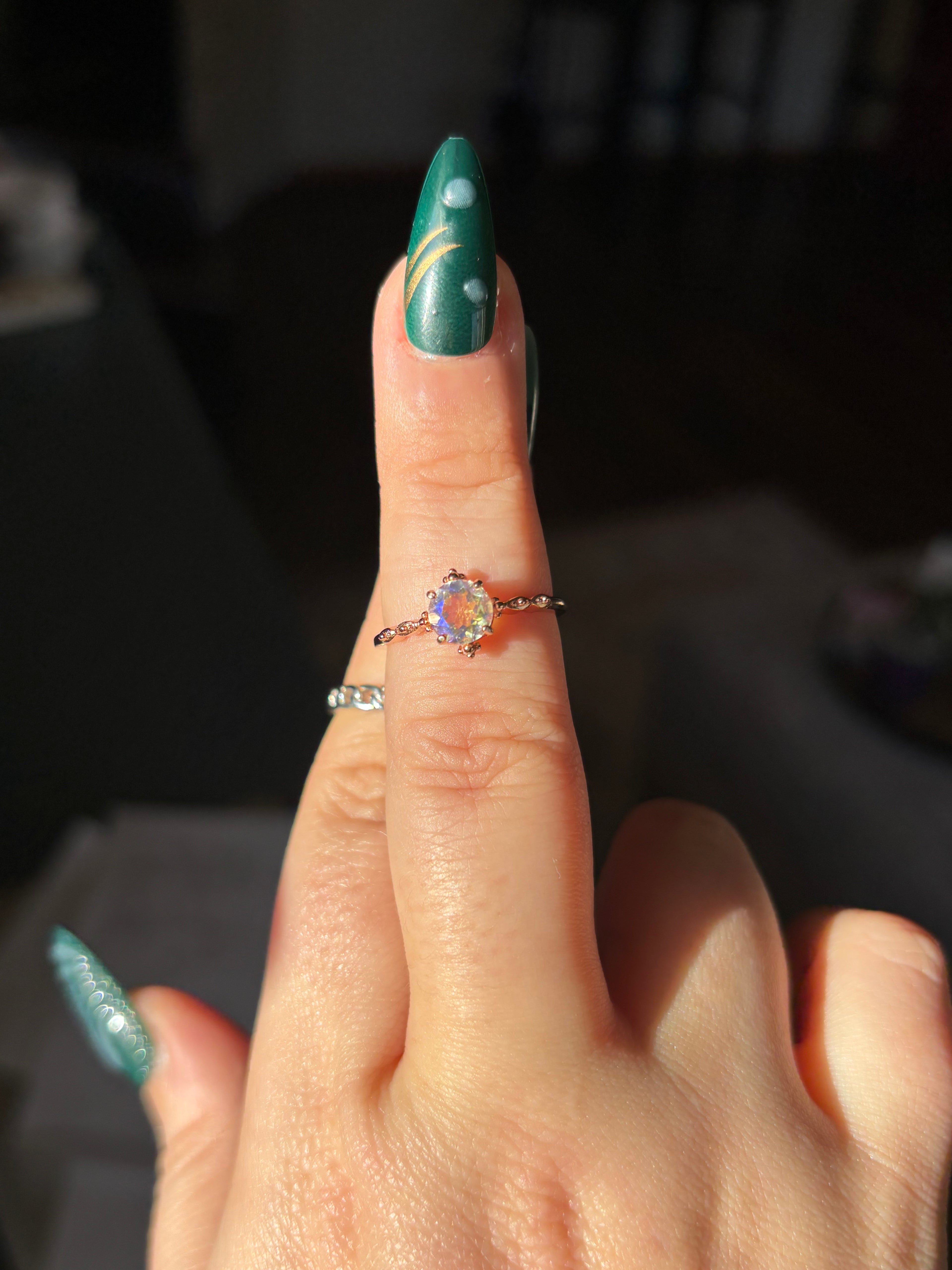 Ring - aura quartz