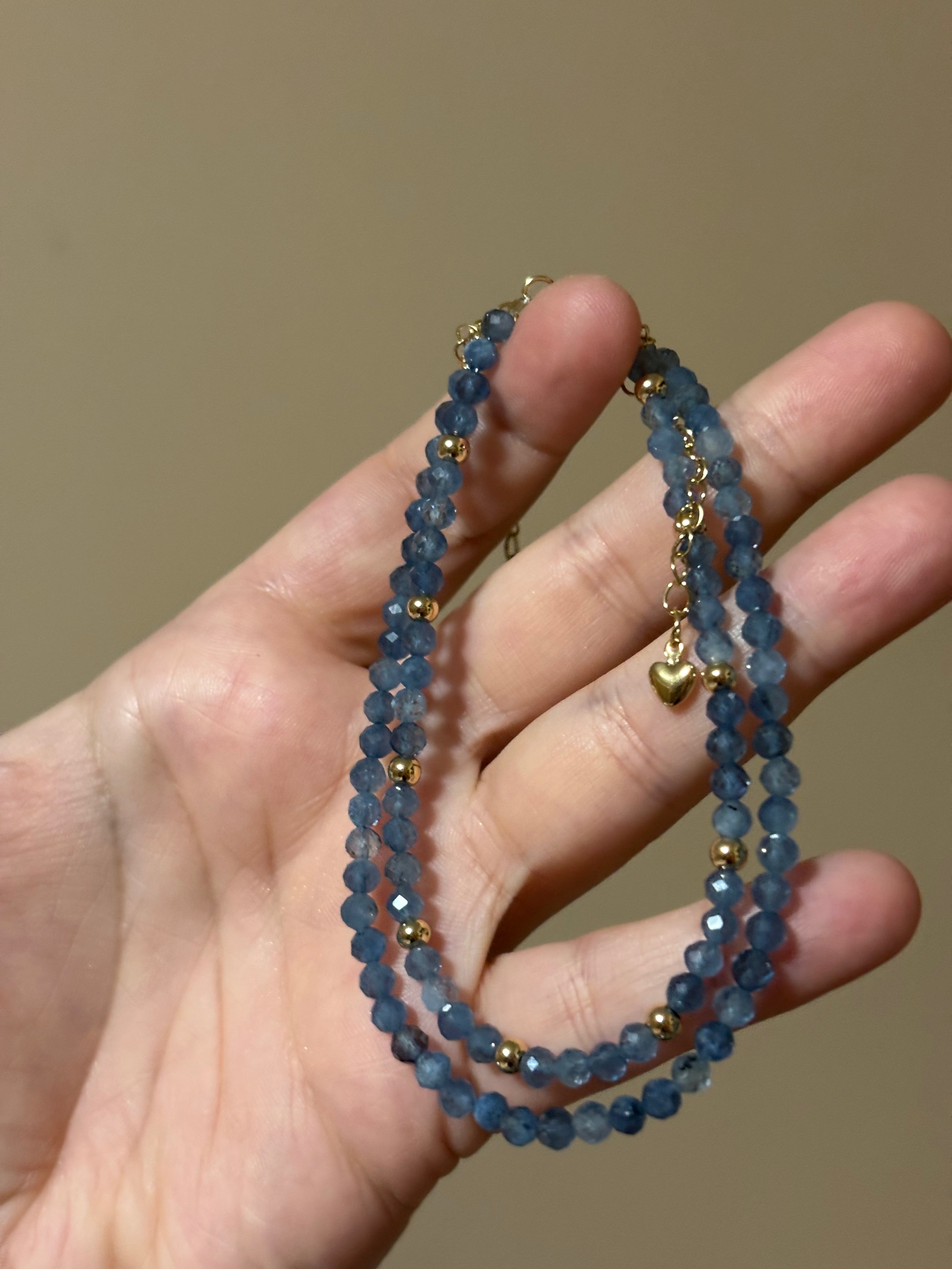 Aquamarine A grade faceted ankle bracelets