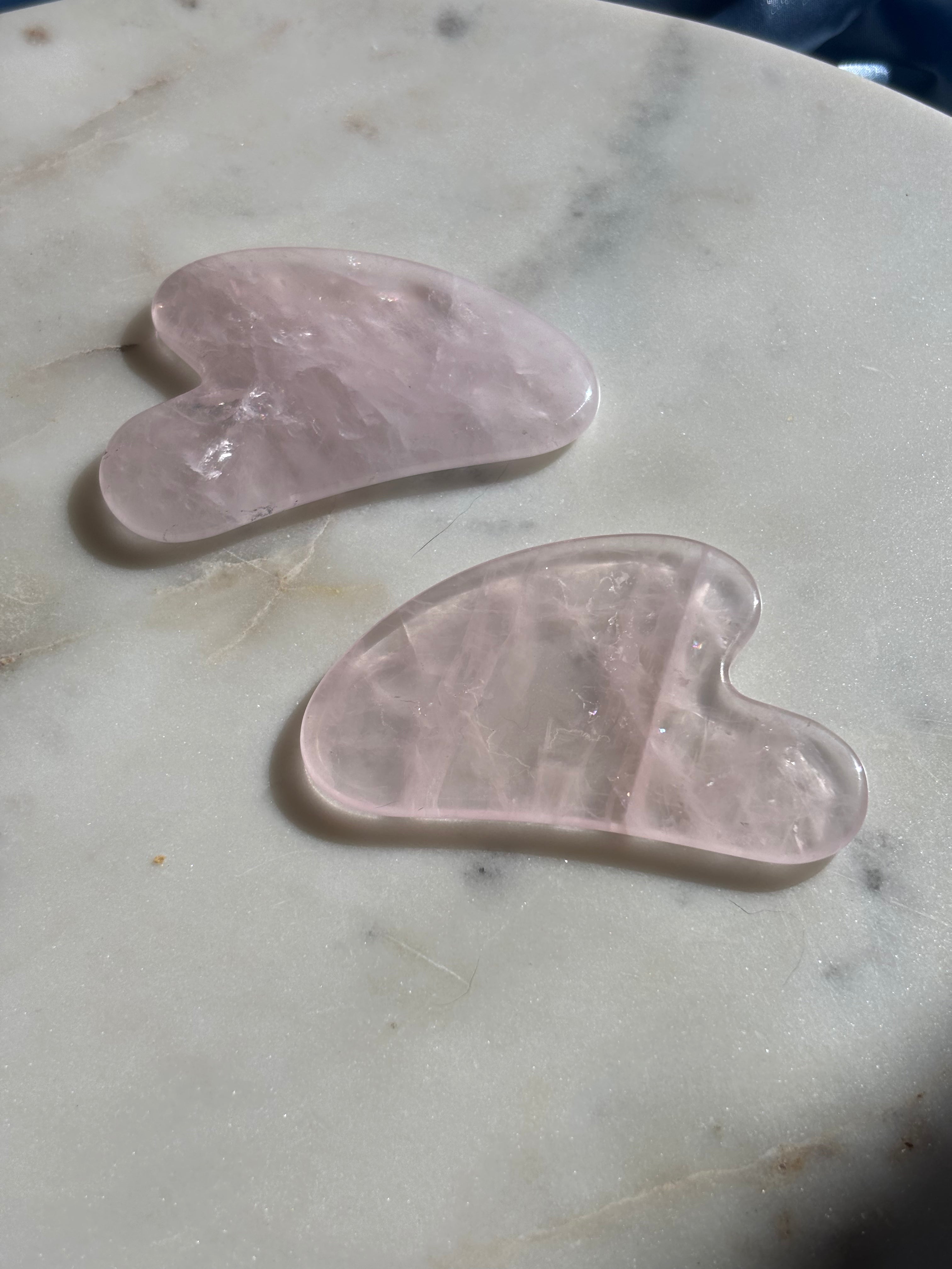 Rose Quartz Guasha with little 🌈 s