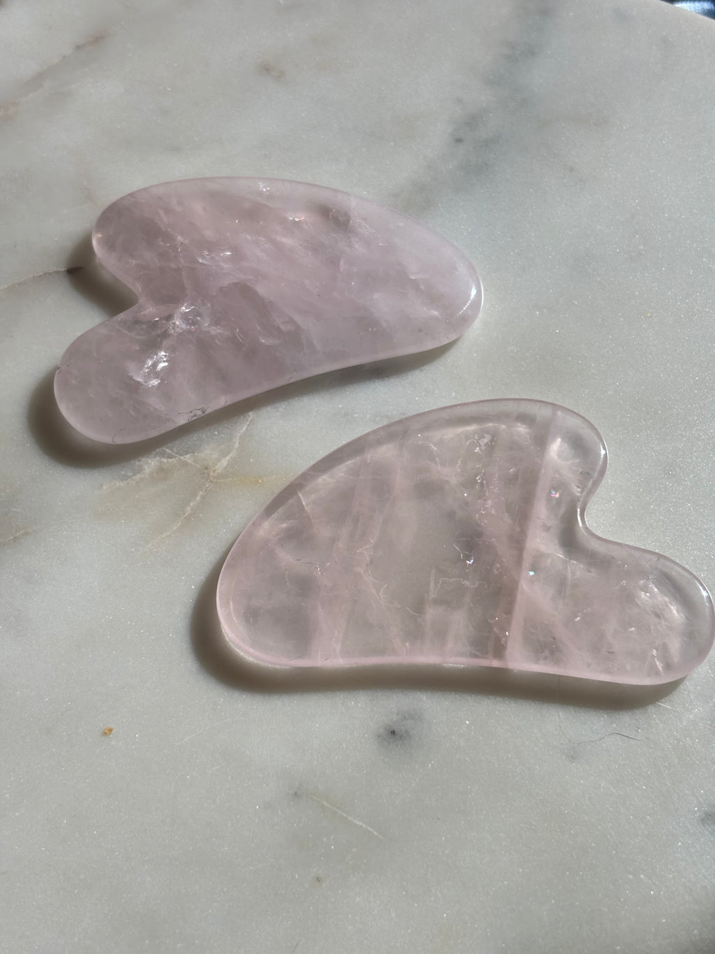 Rose Quartz Guasha with little 🌈 s