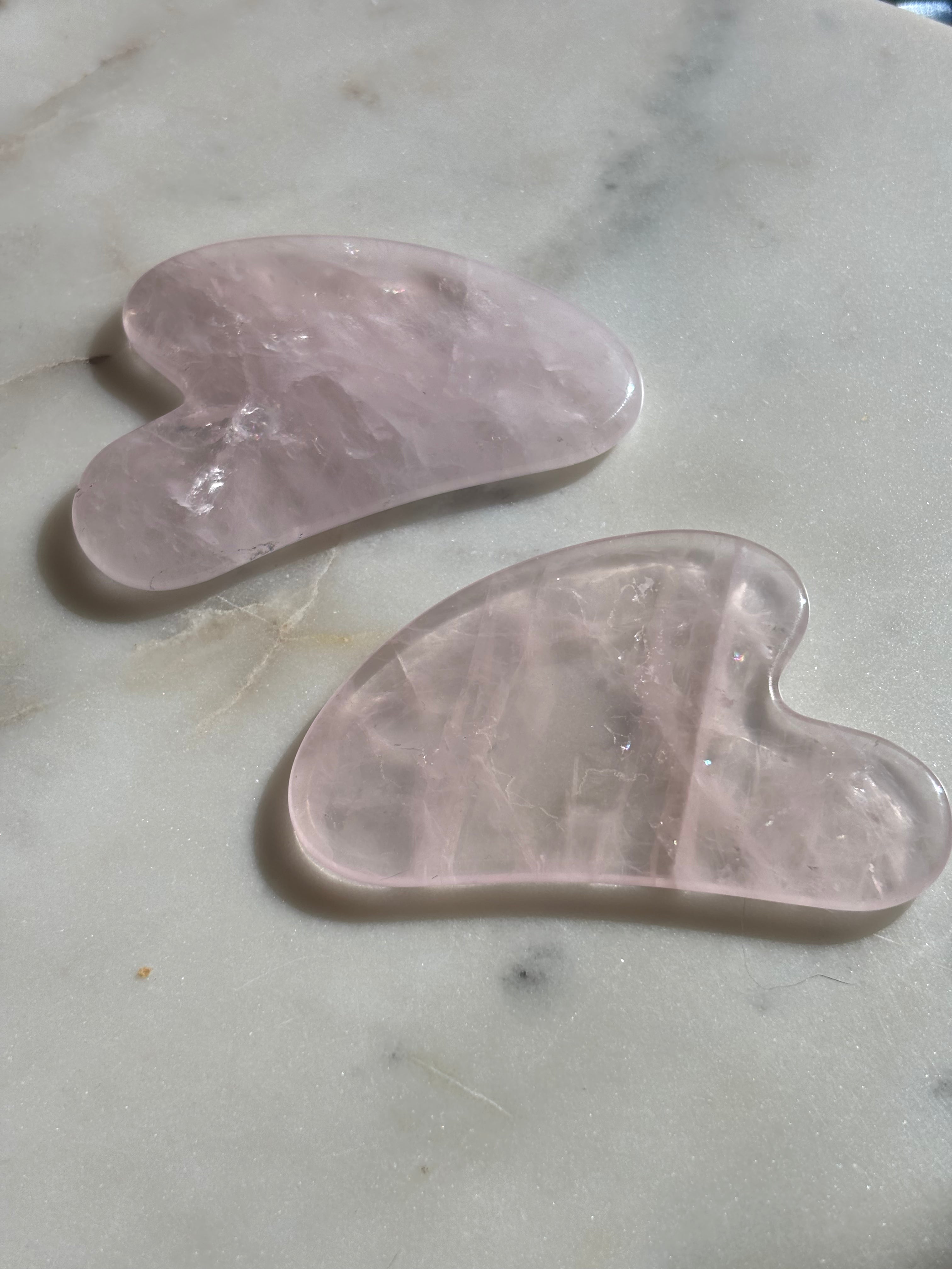 Rose Quartz Guasha with little 🌈 s