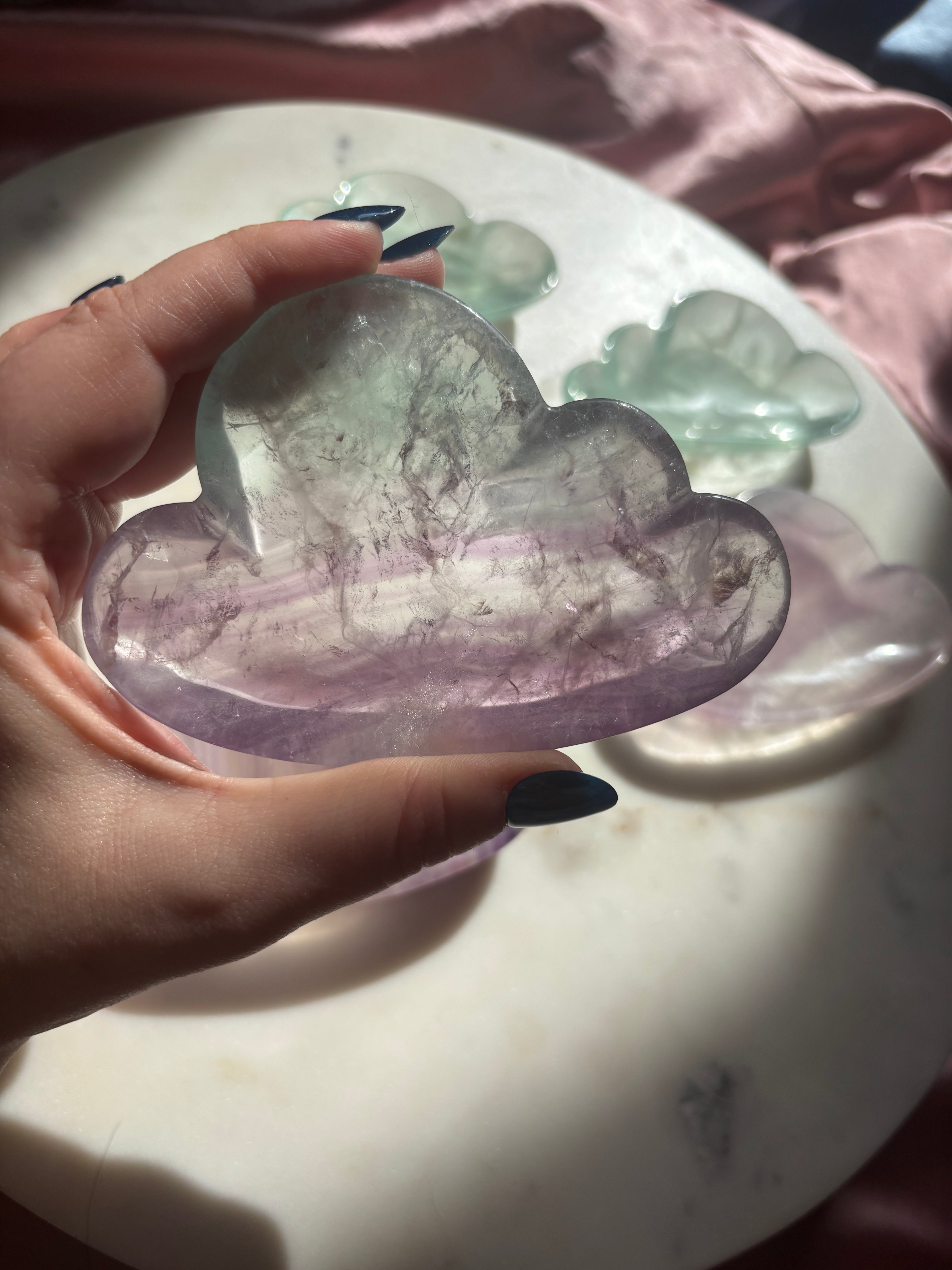 Cloud shape fluorite jewelry dishes