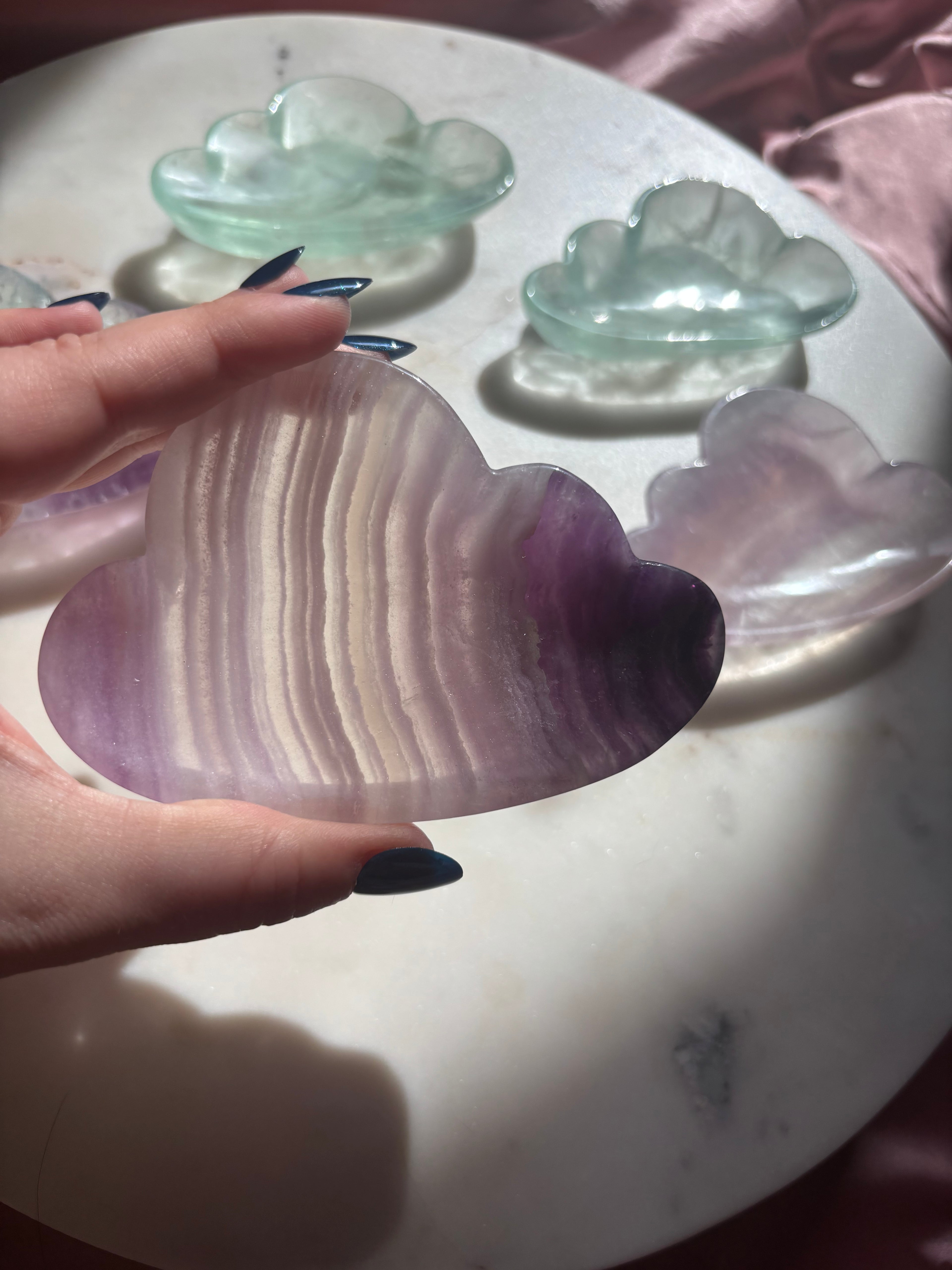 Cloud shape fluorite jewelry dishes
