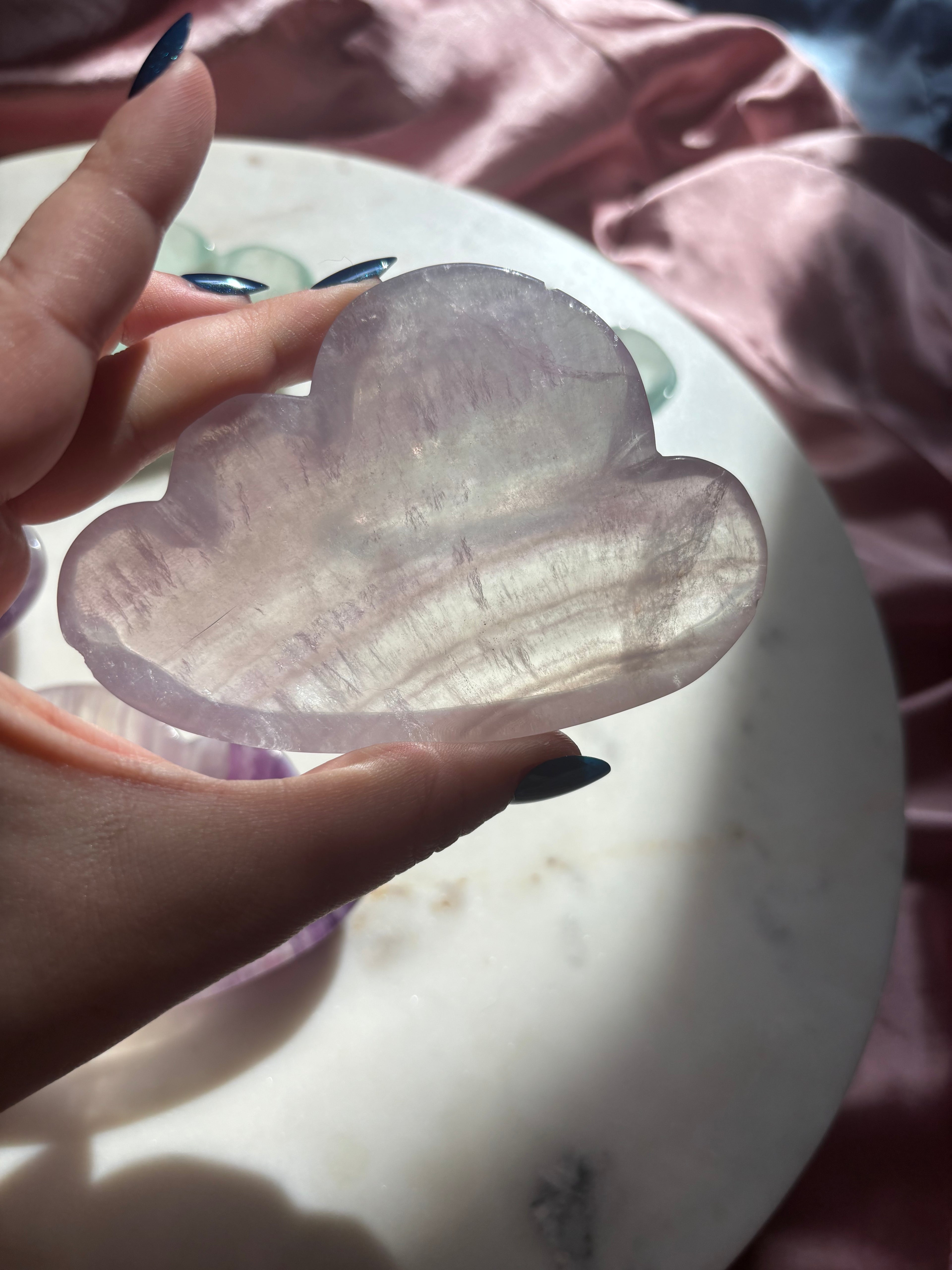 Cloud shape fluorite jewelry dishes