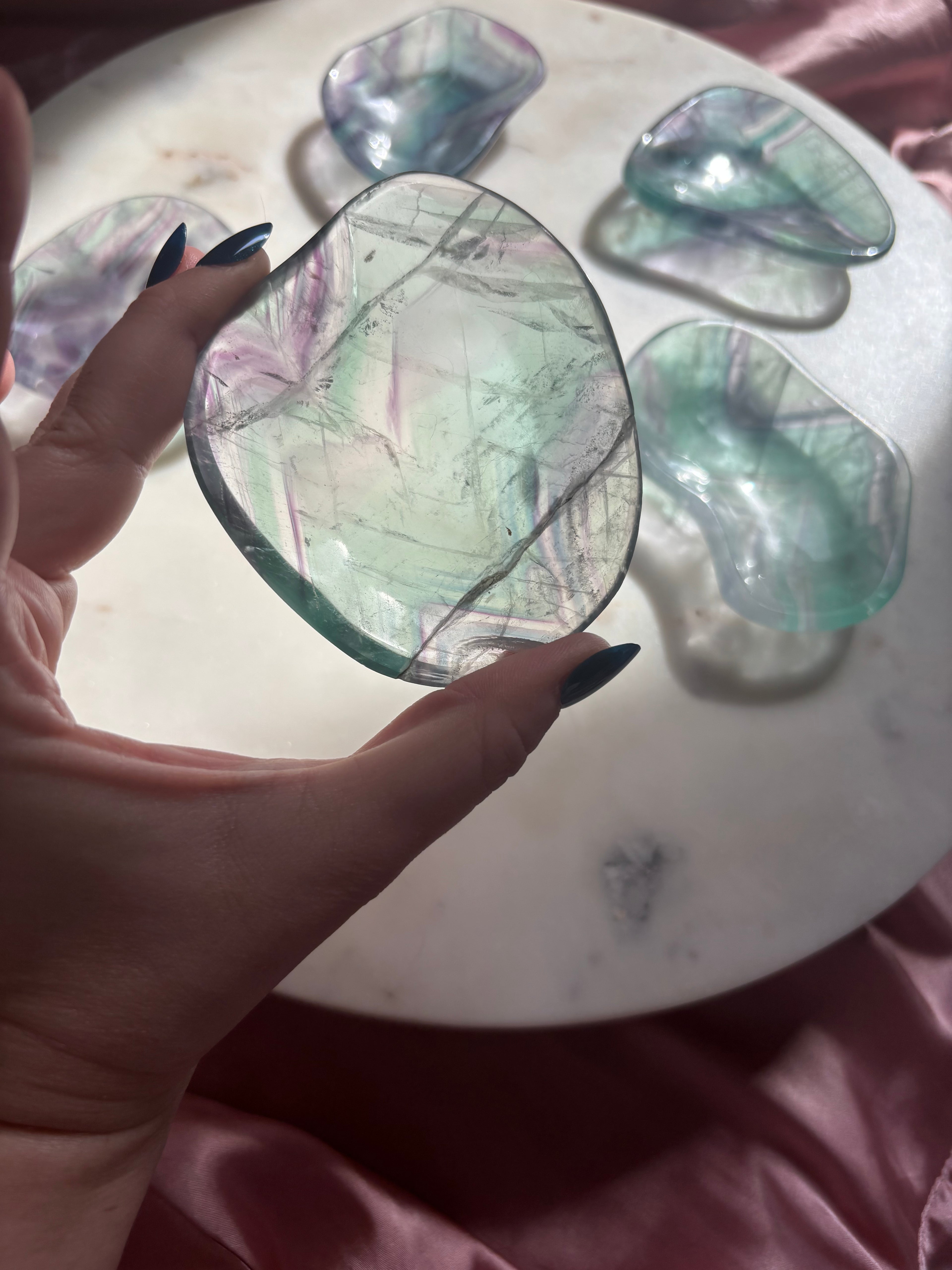 Fluorite jewelry dishes
