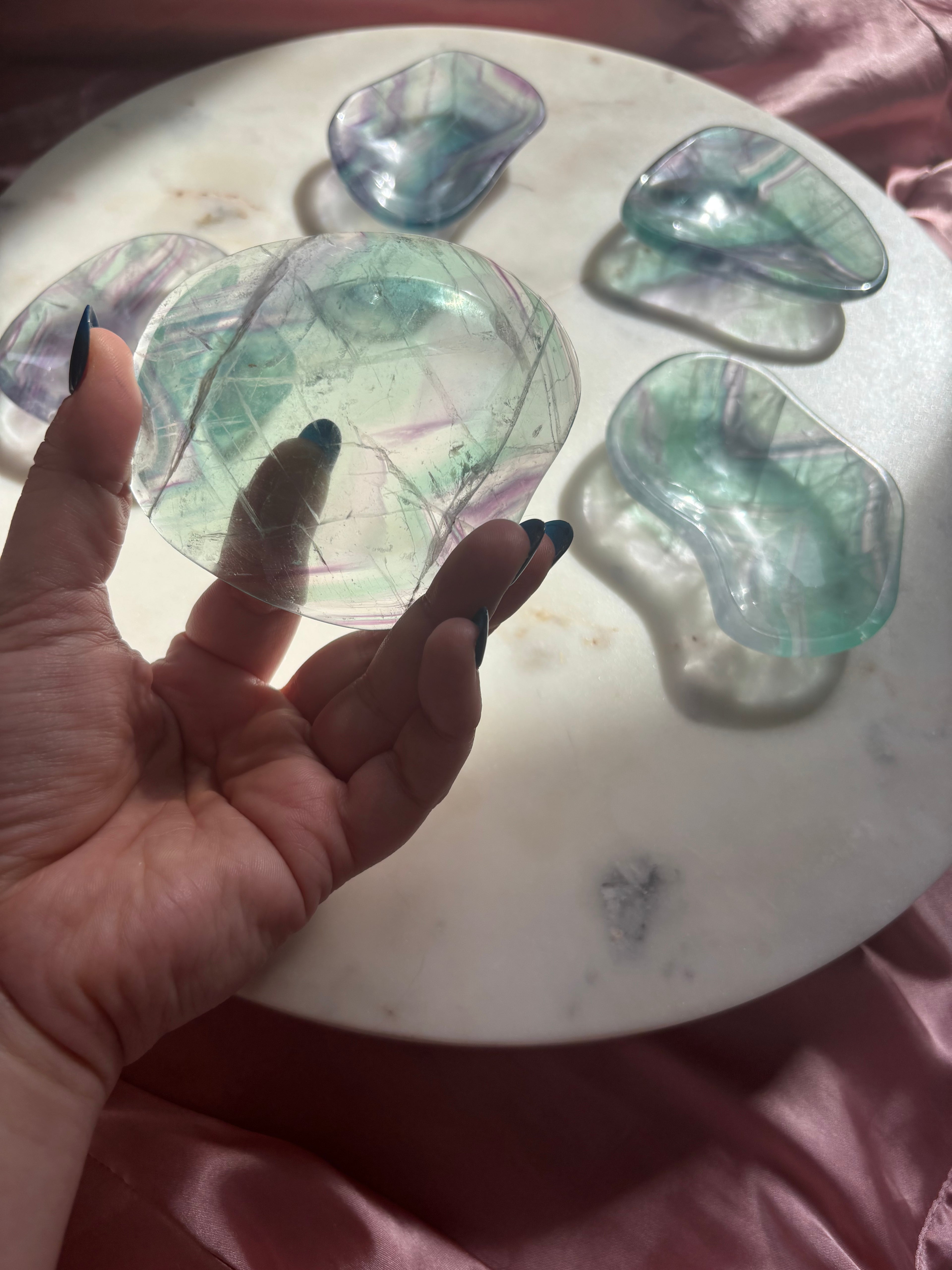 Fluorite jewelry dishes