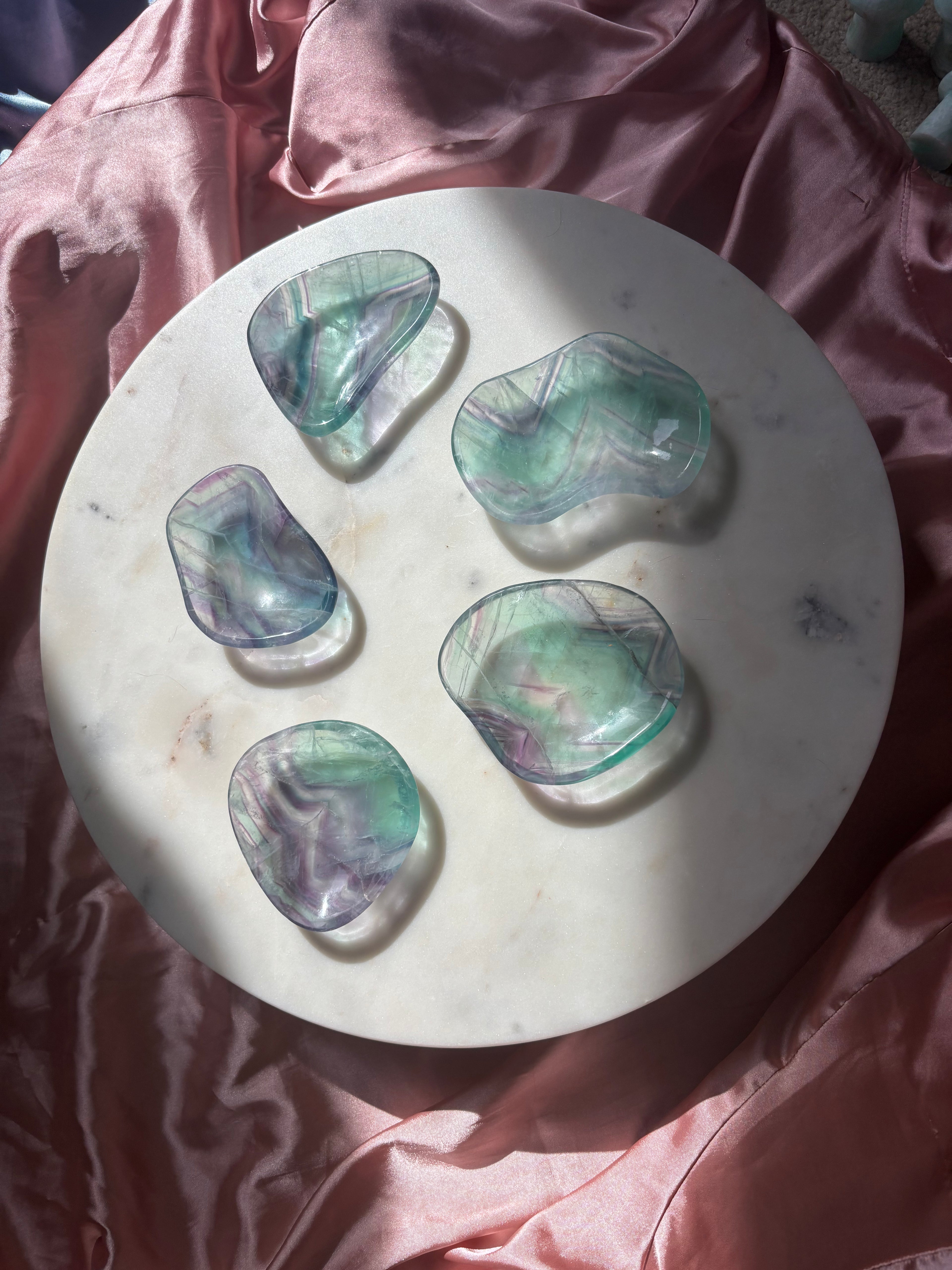Fluorite jewelry dishes