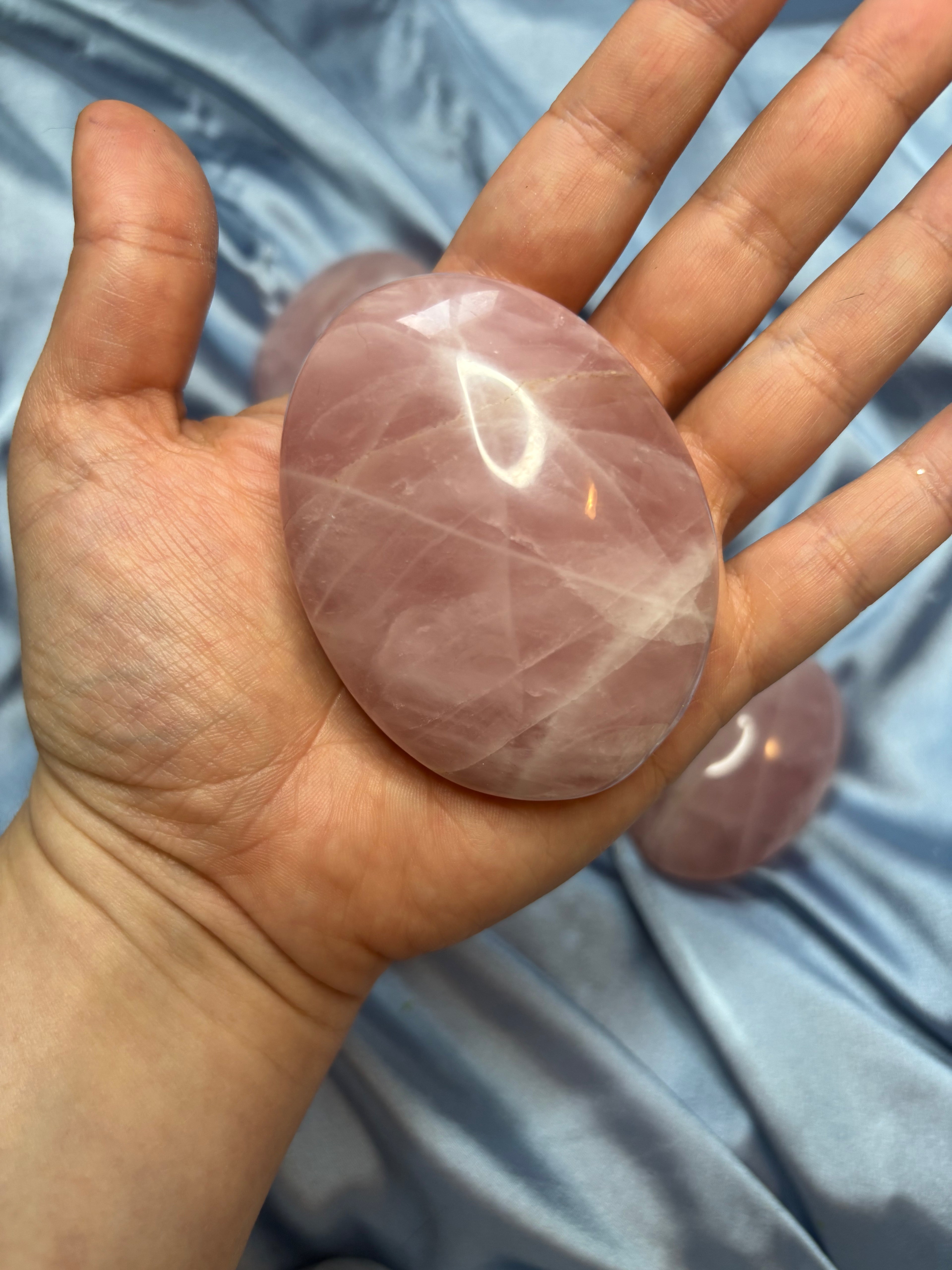 Rose Quartz large palm stones