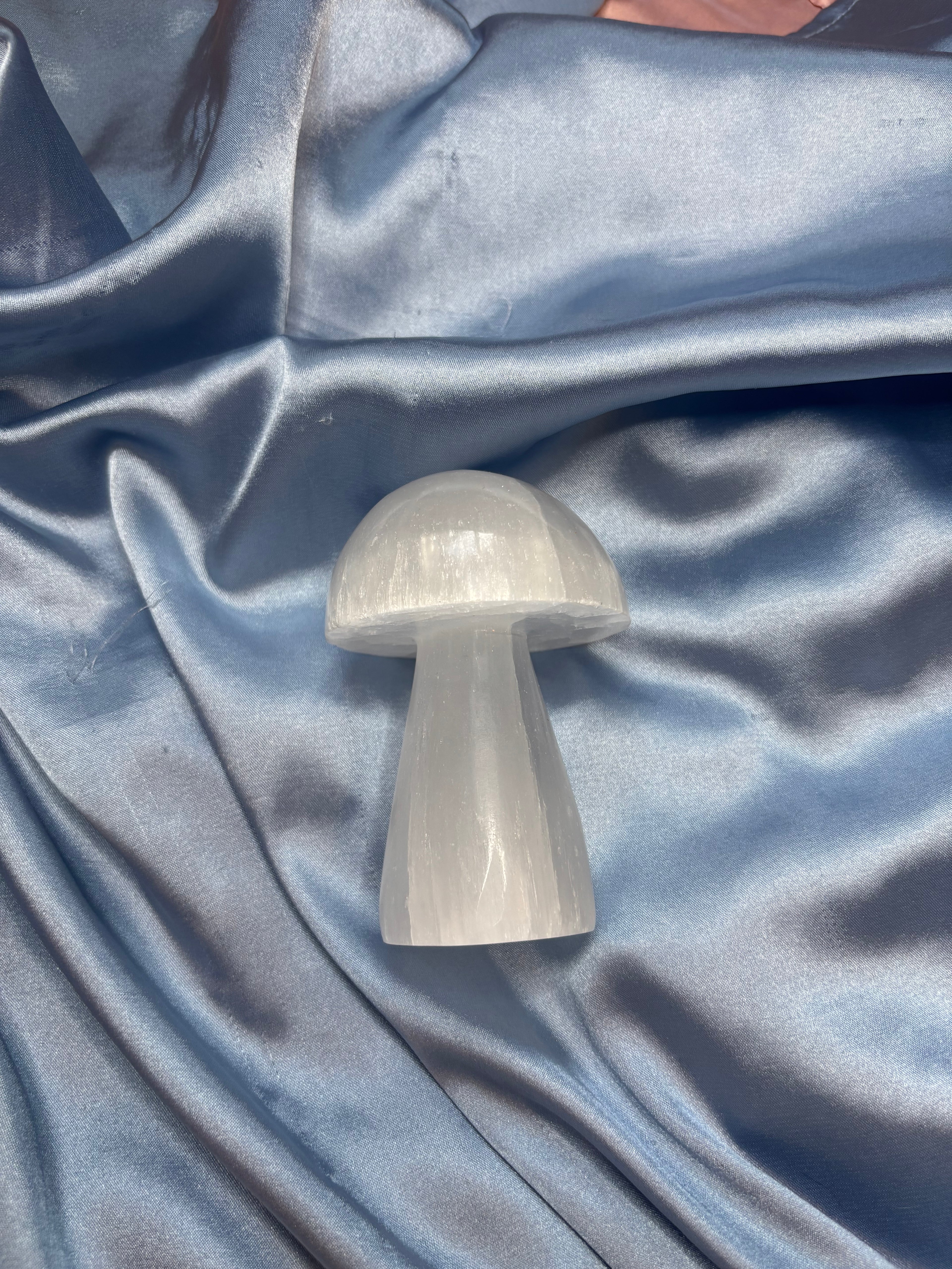 Selenite satin spar mushroom