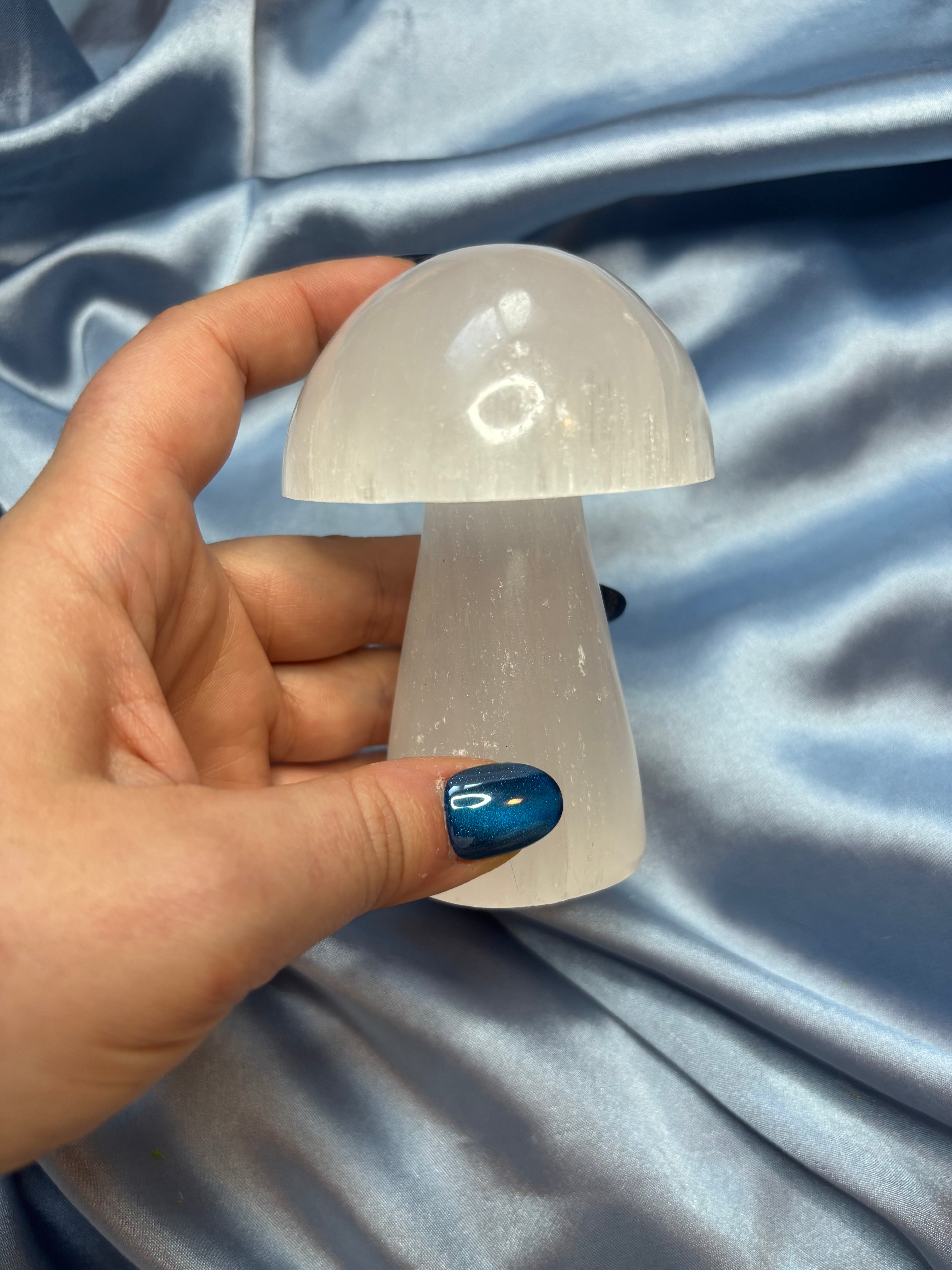 Selenite satin spar mushroom