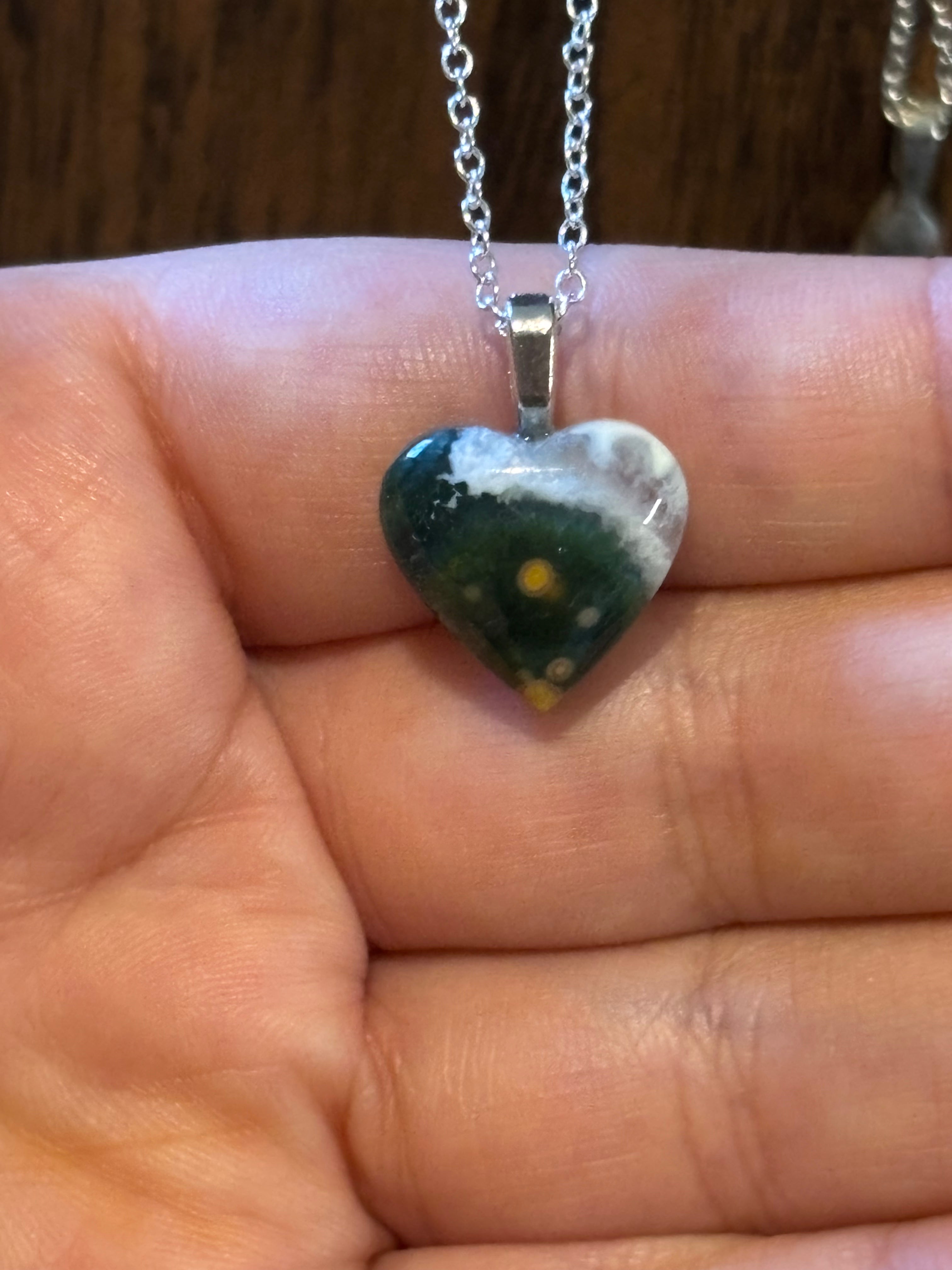 Ocean Jasper heart necklace
