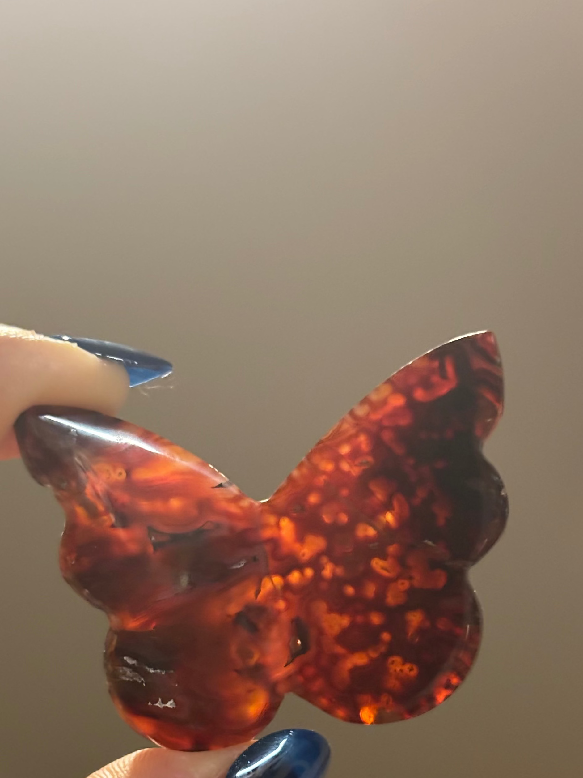 Carnelian 3D butterfly (dark orange)