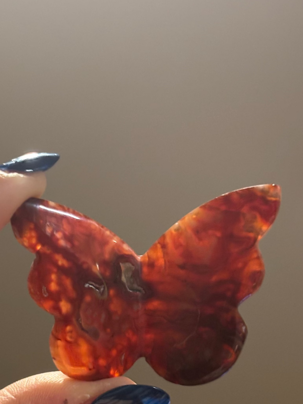 Carnelian 3D butterfly (dark orange)