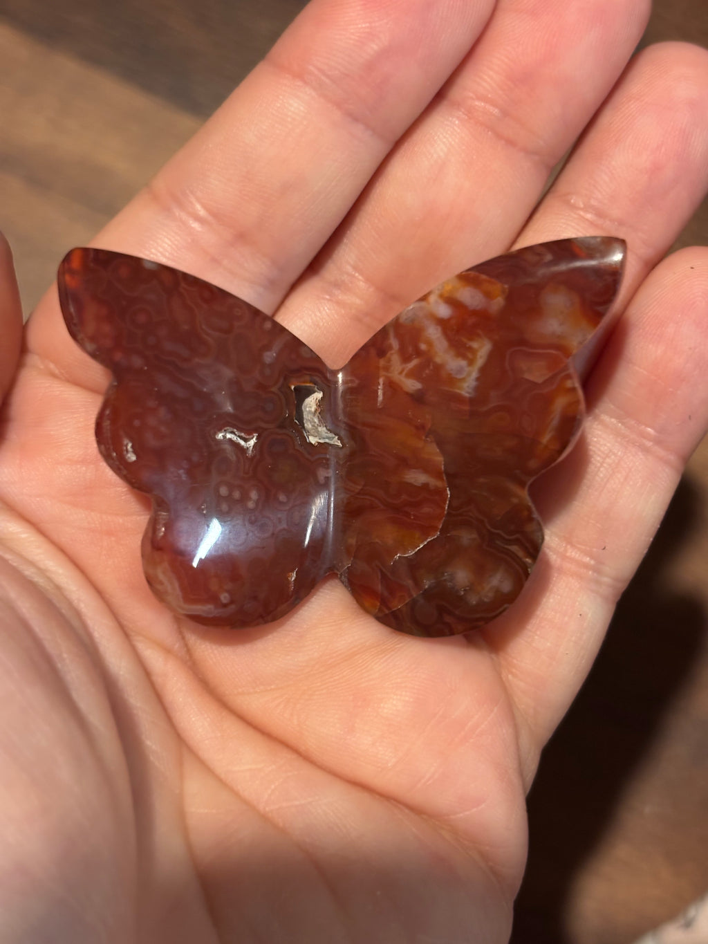 Carnelian 3D butterfly (dark orange)