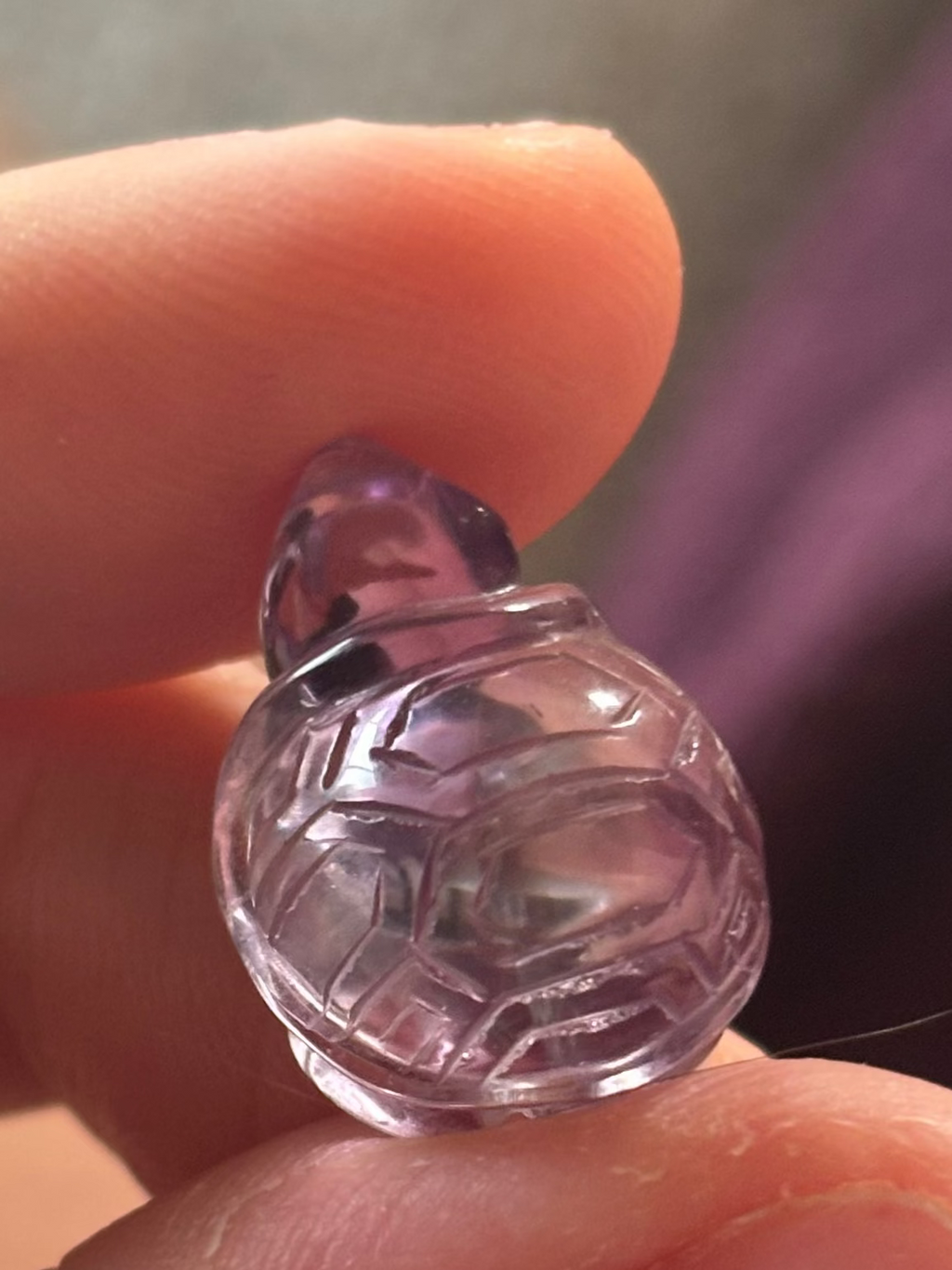 Amethyst mini turtle carving