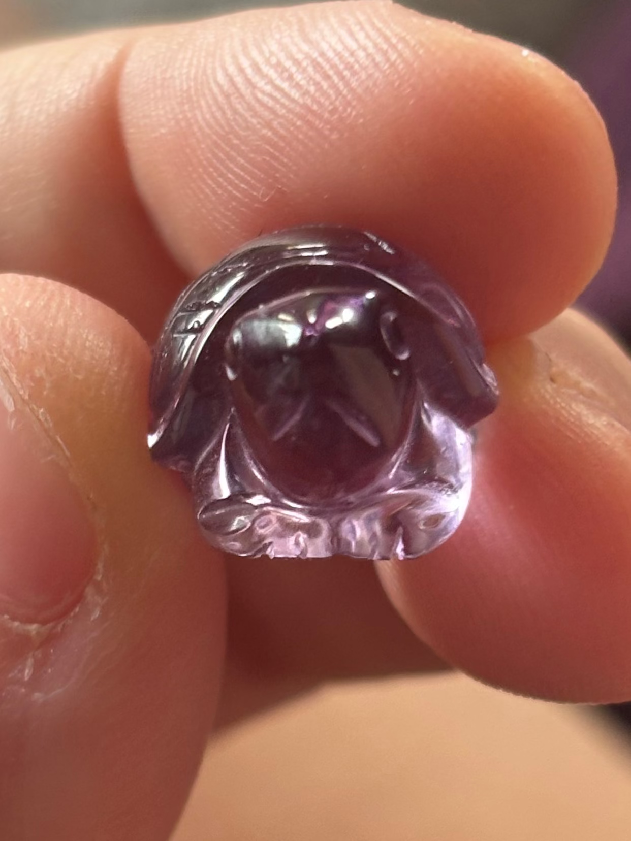 Amethyst mini turtle carving