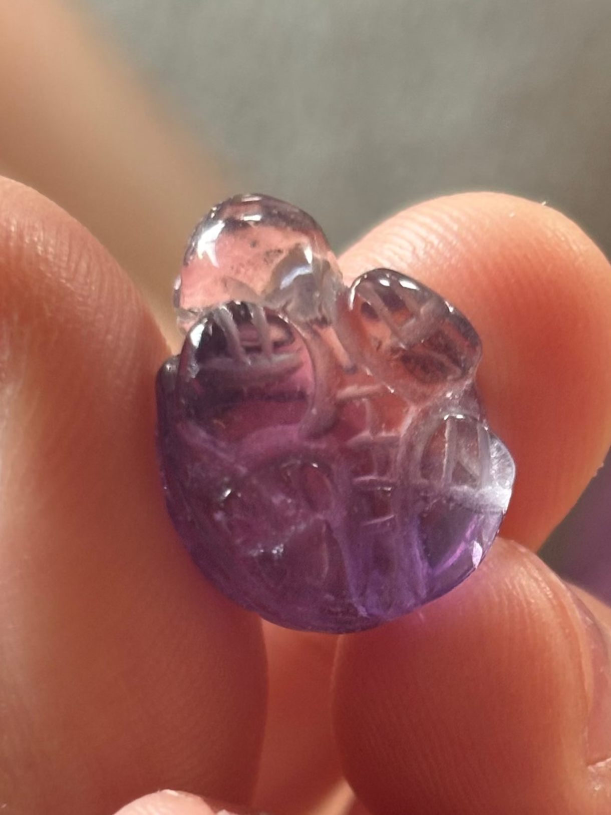 Amethyst mini turtle carving