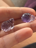 Amethyst mini turtle carving