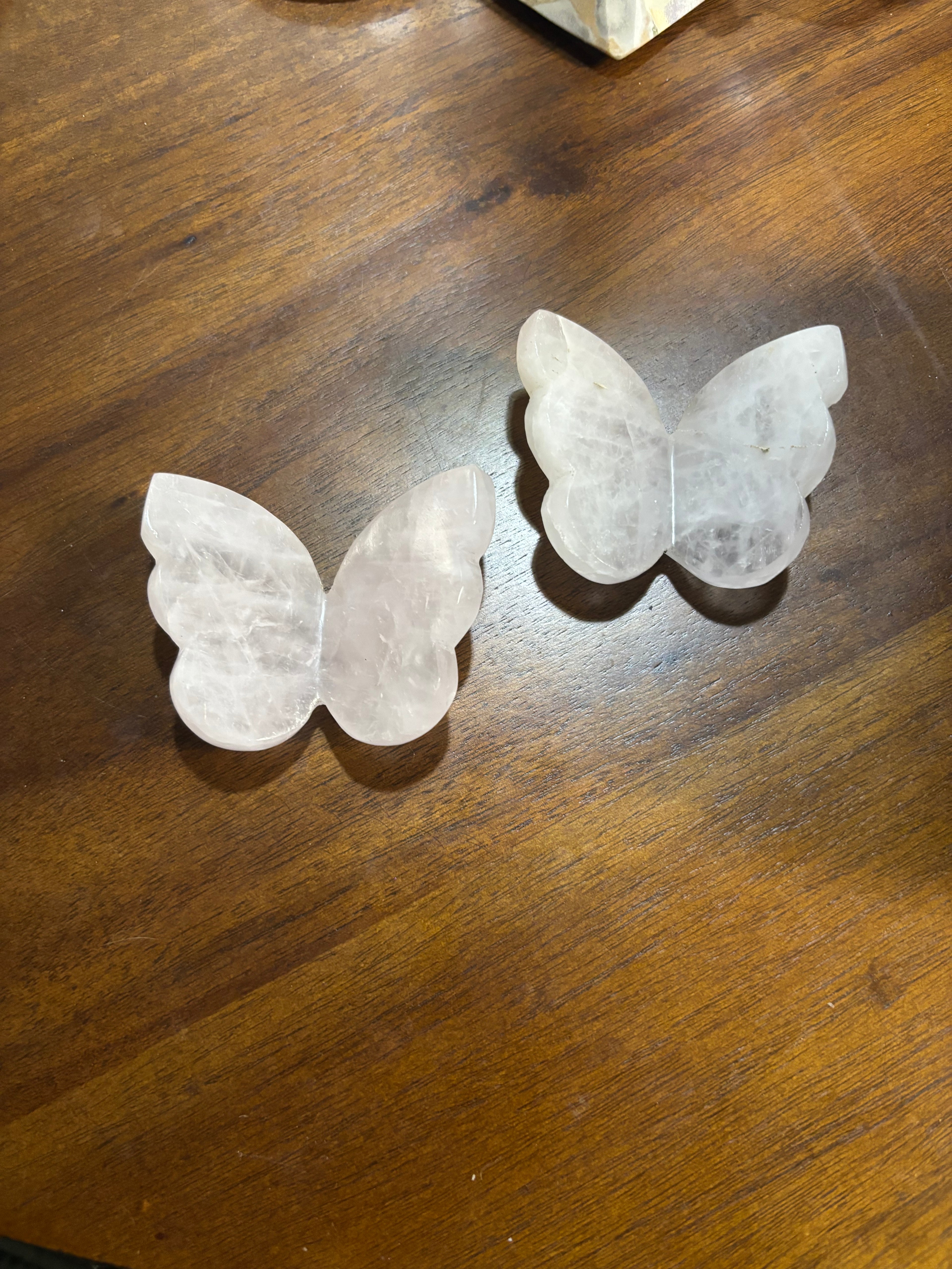 Rose Quartz butterfly - chunky