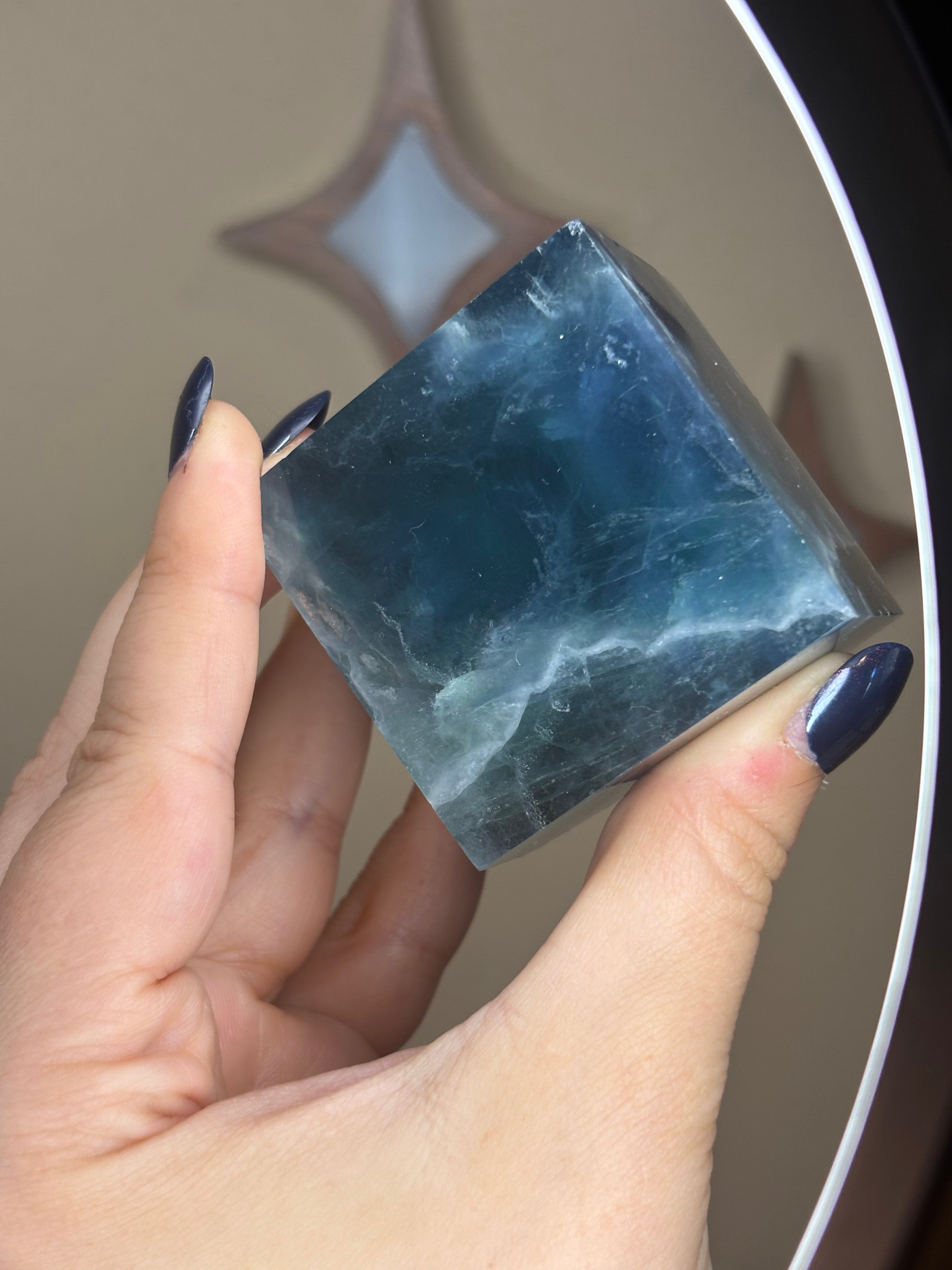 Fluorite floating cube