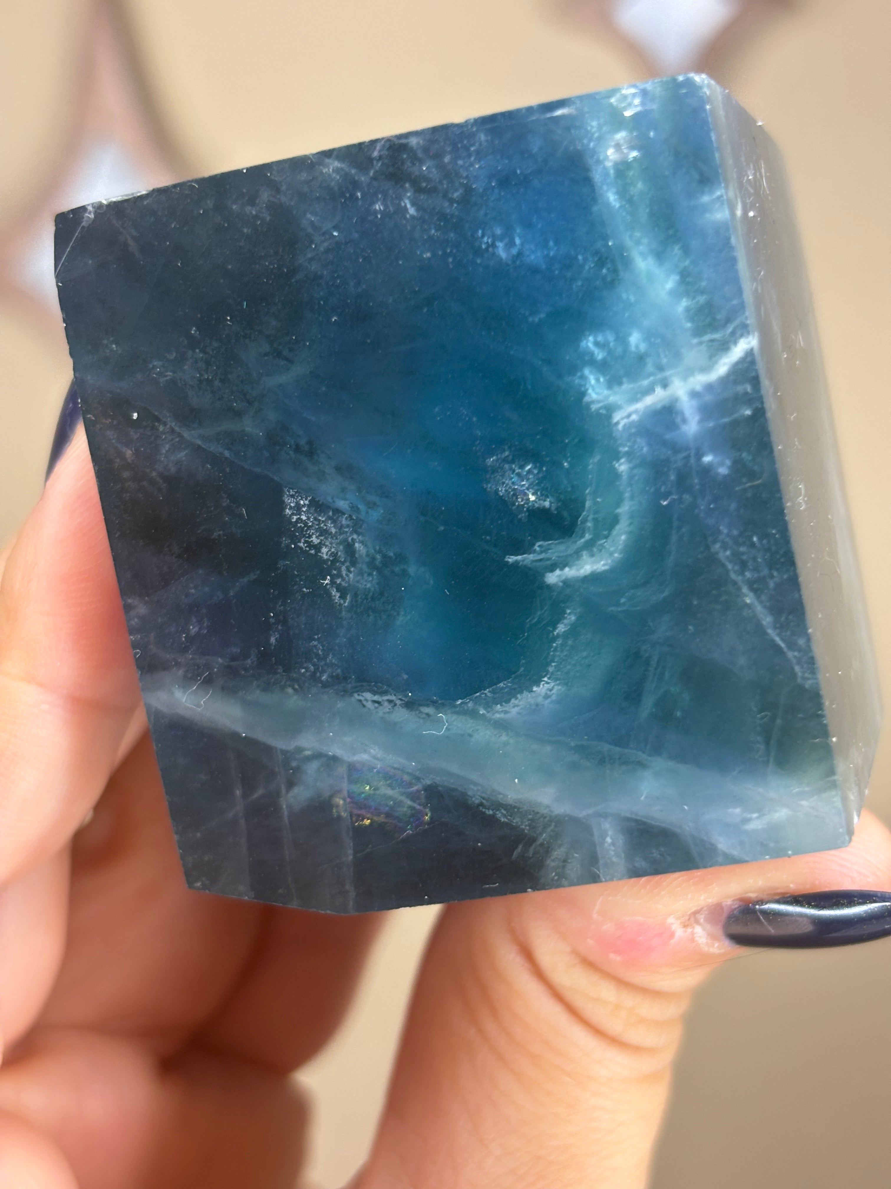Fluorite floating cube
