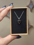 Smokey Quartz faceted heart necklace