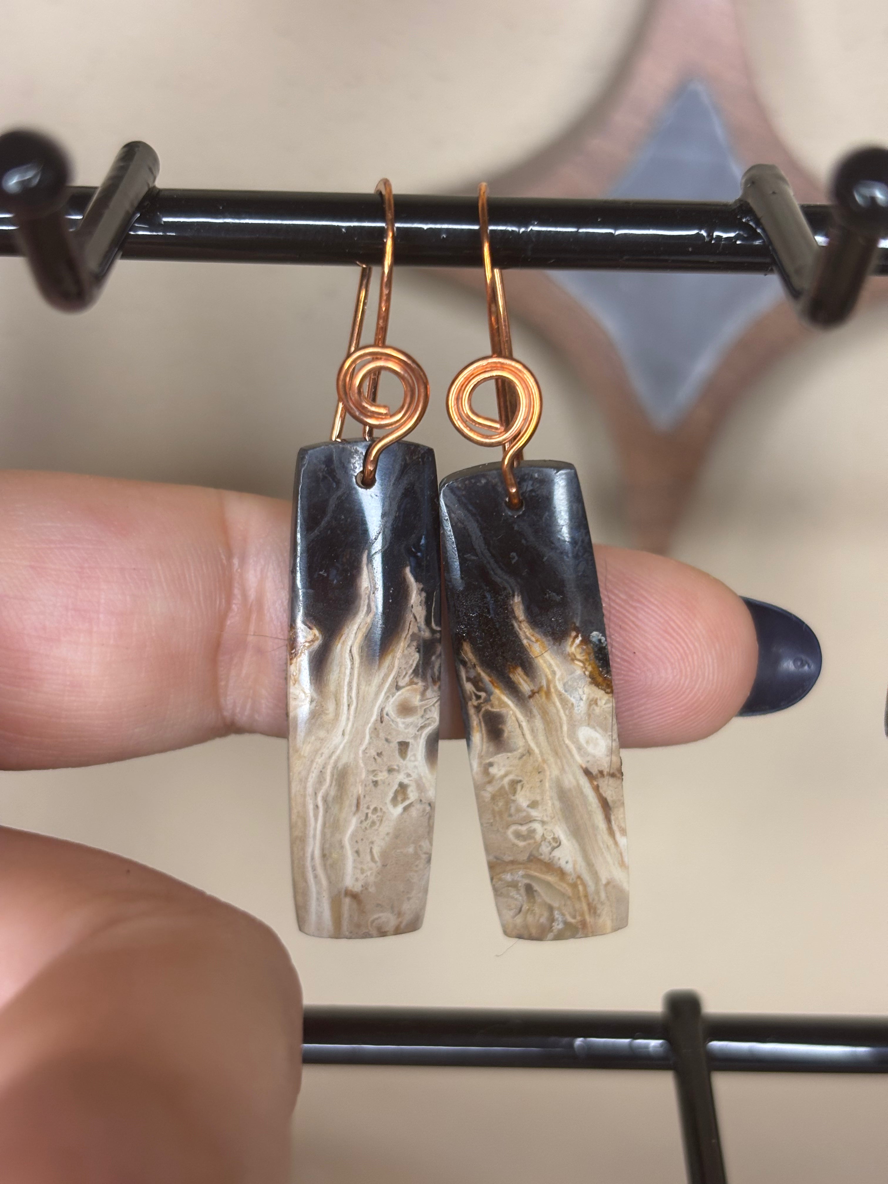 Stone earrings