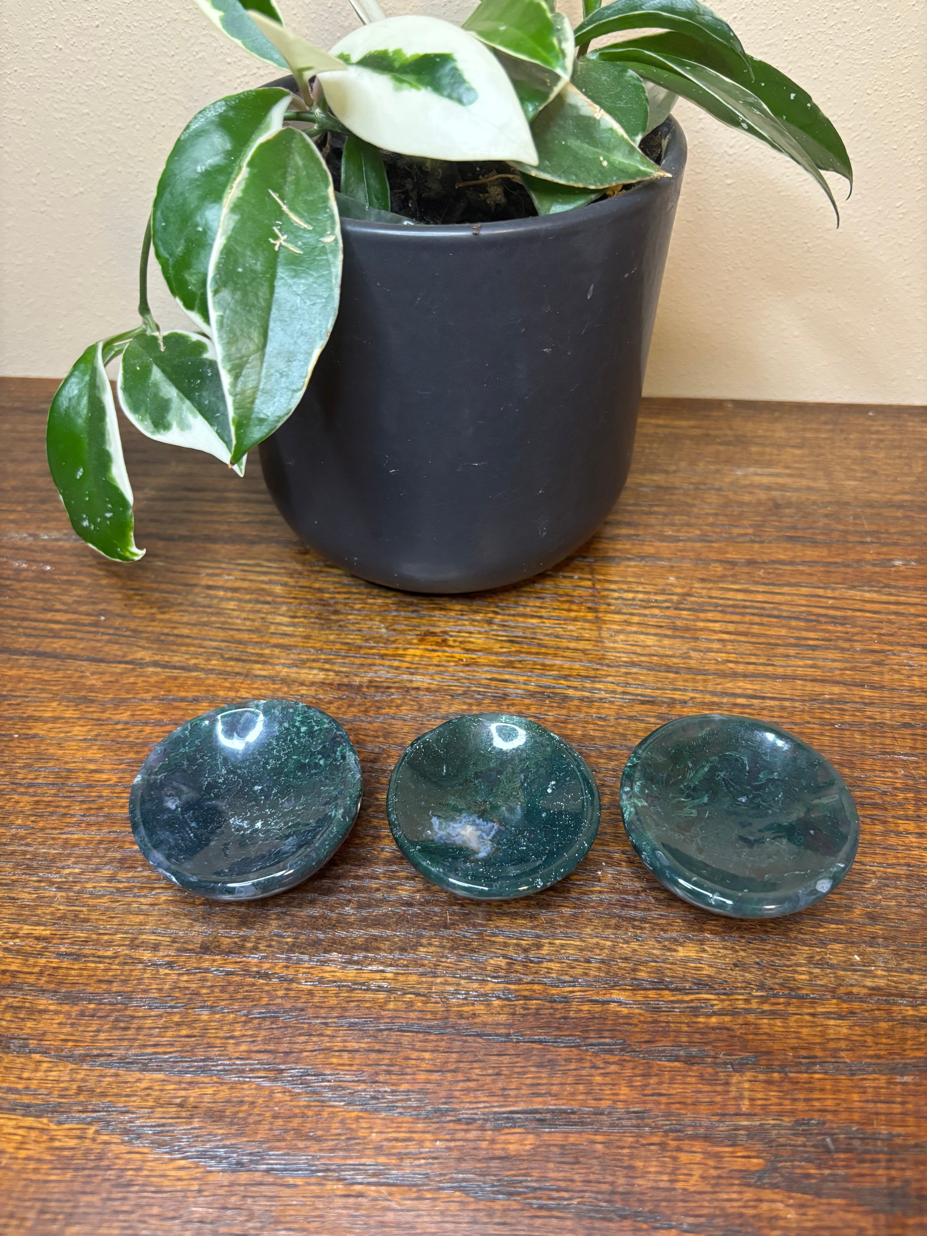 Moss agate dish
