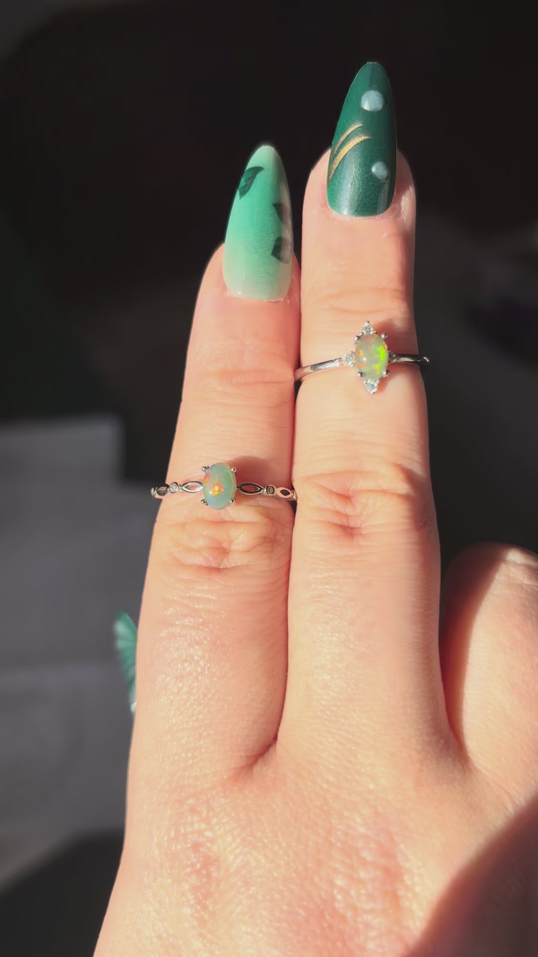Ring - green opal