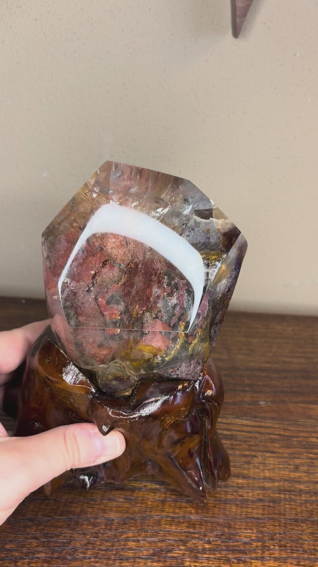 Garden Quartz statements on wood stand - click to see more!