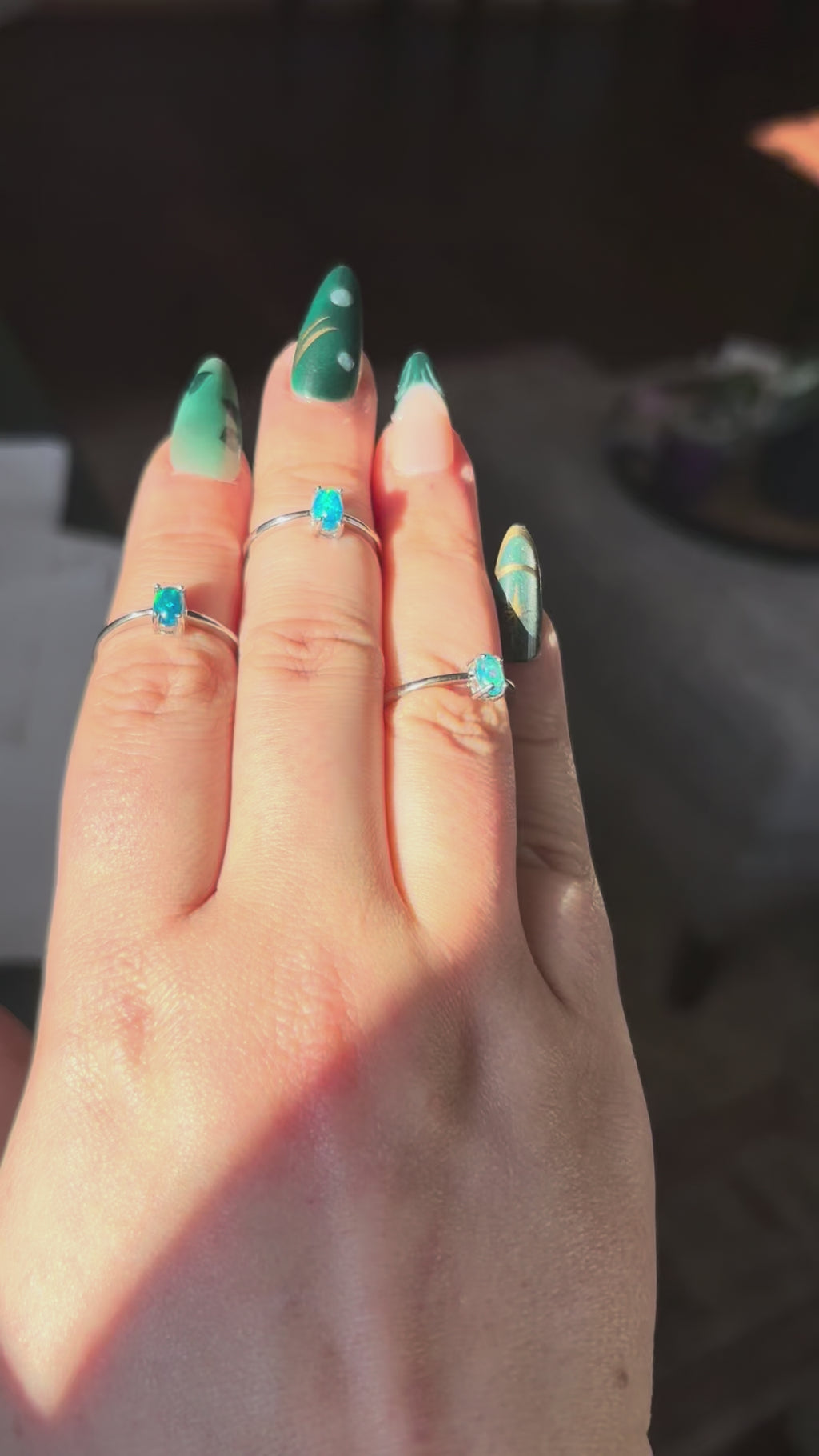 Ring - blue opal