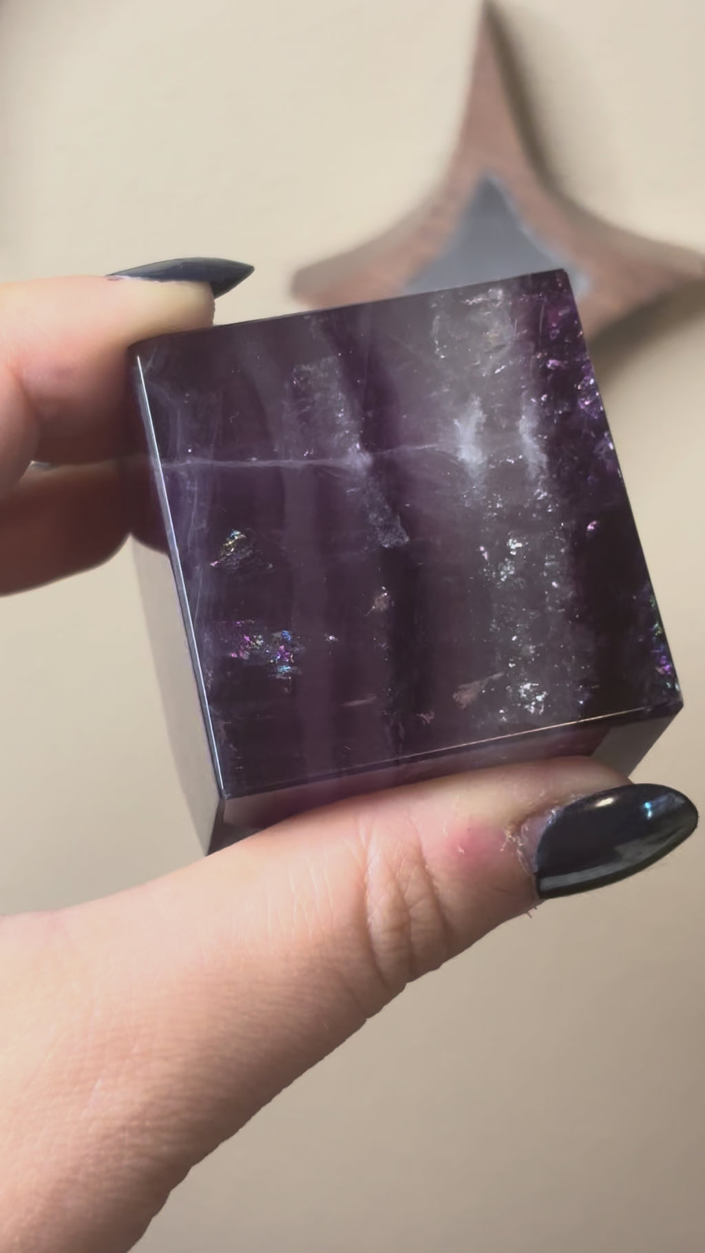 Fluorite floating cube