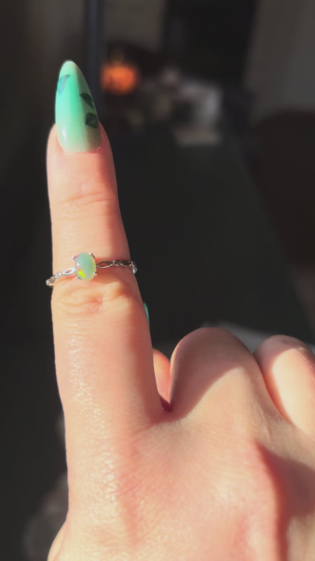 Ring - green opal