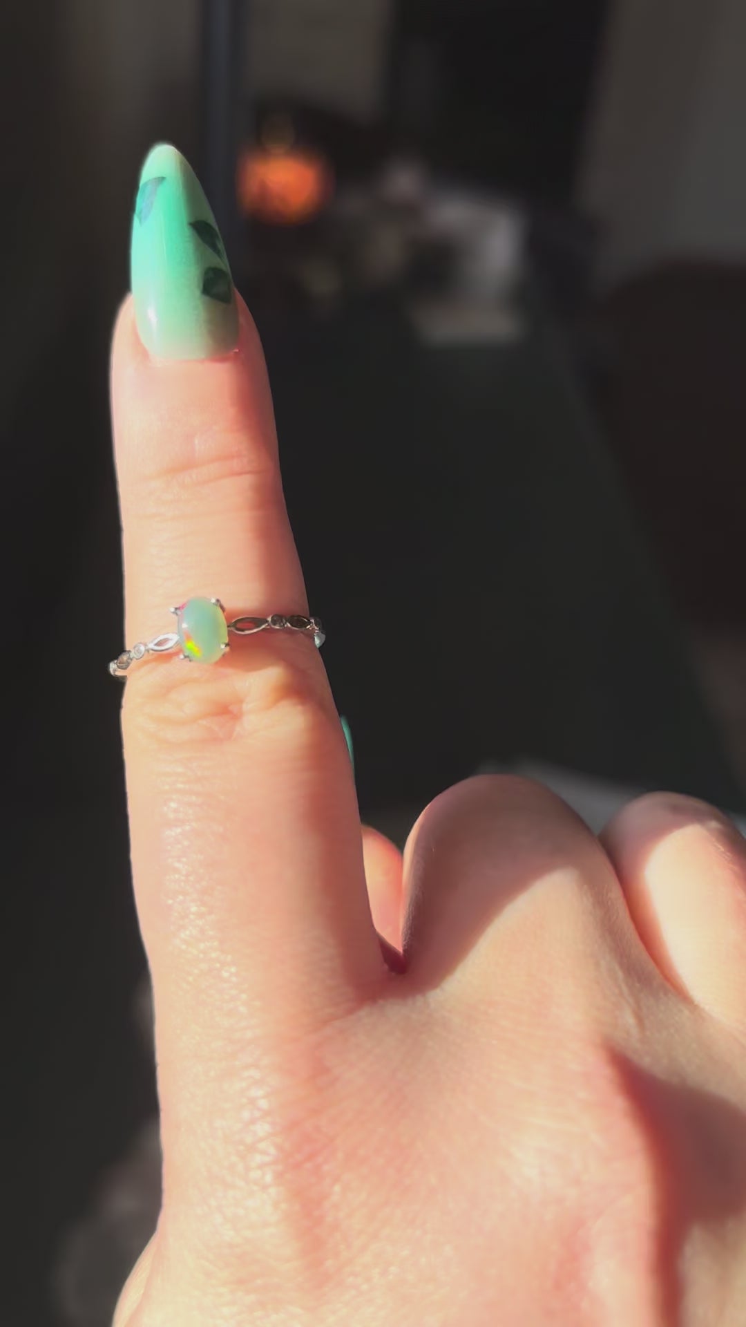 Ring - green opal