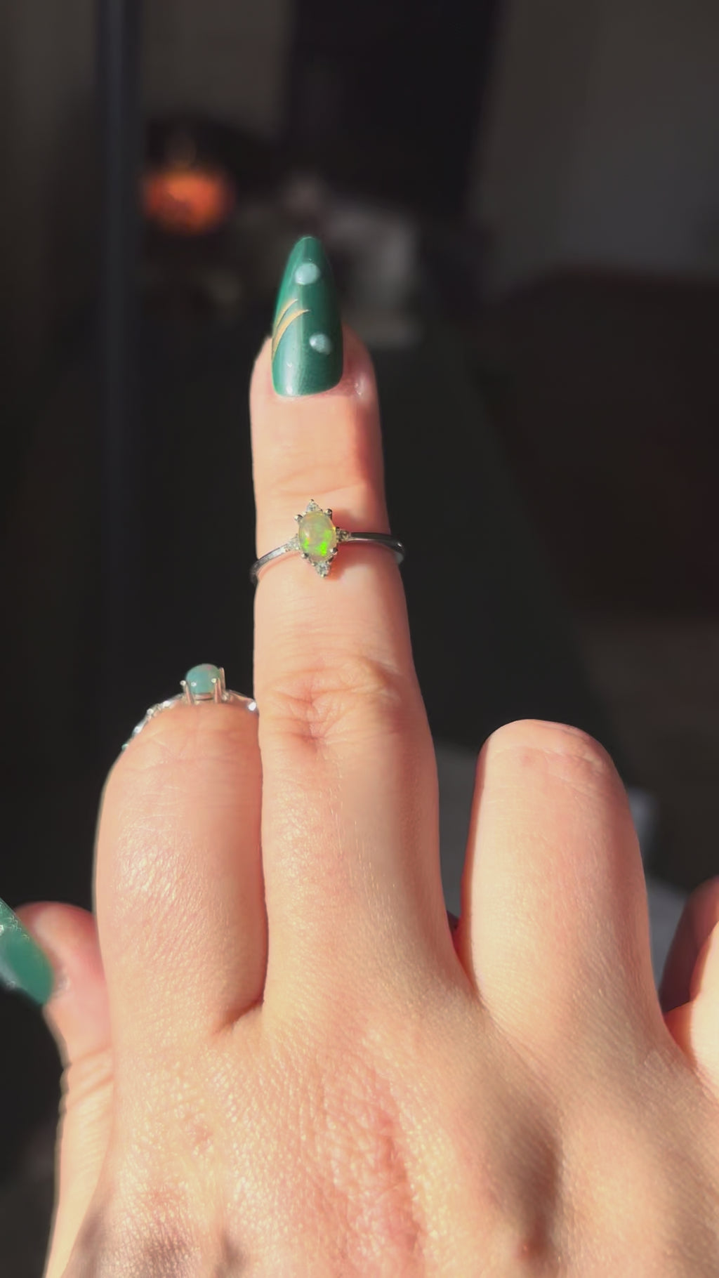 Ring - green opal